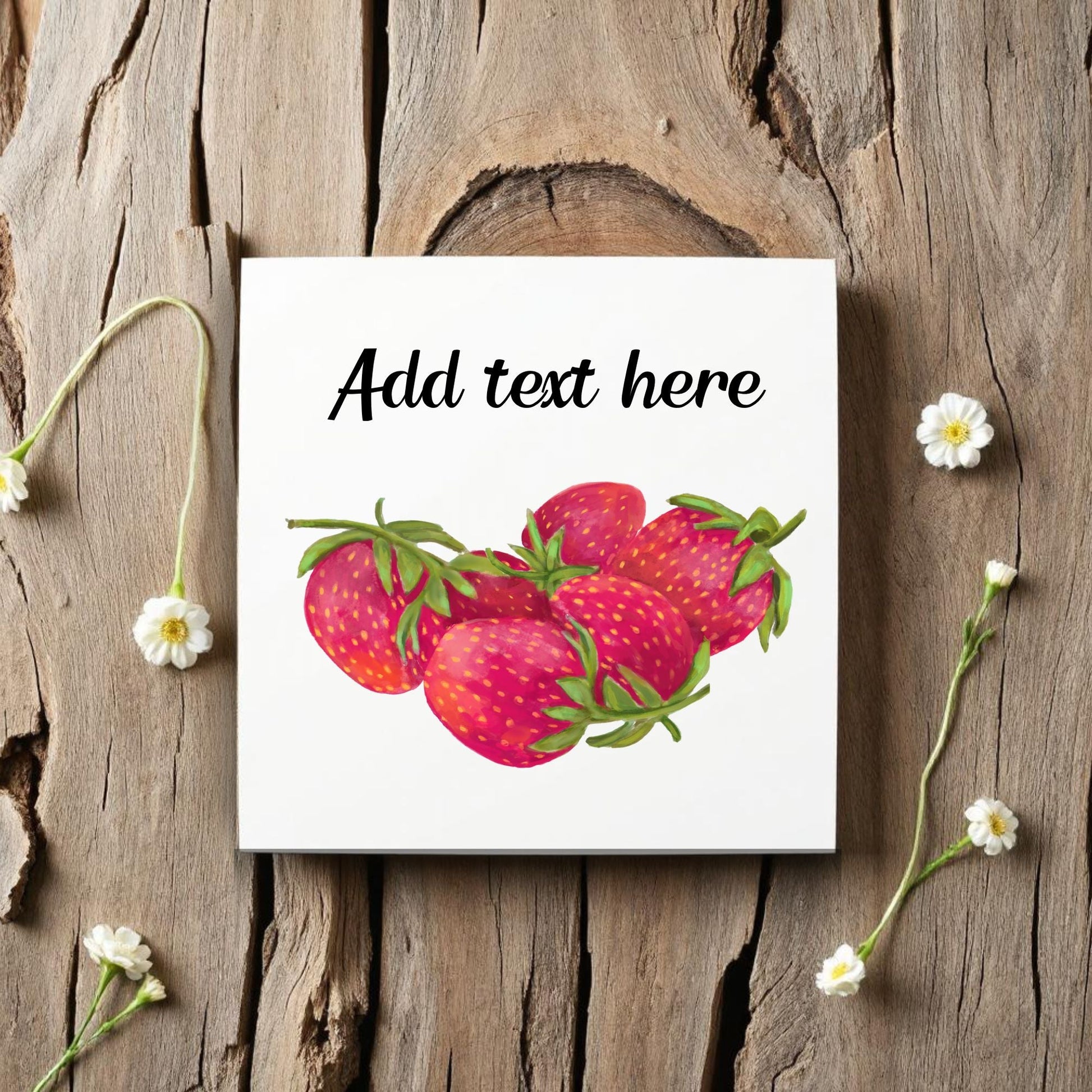 Strawberry Cluster Ceramic Tile – Handcrafted Fruit - Inspired Decor - MerikaArt