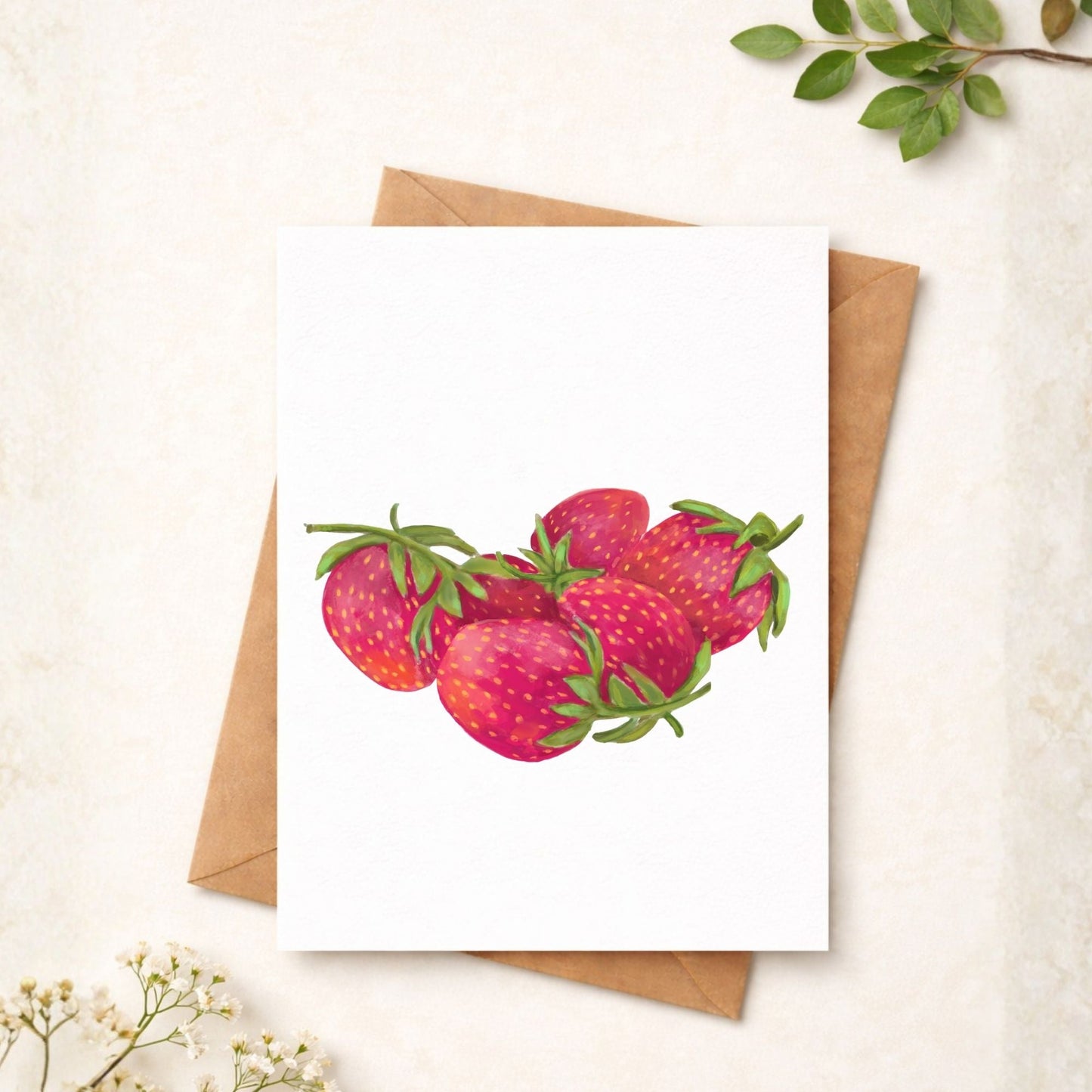 Strawberry Postcard - MerikaArt