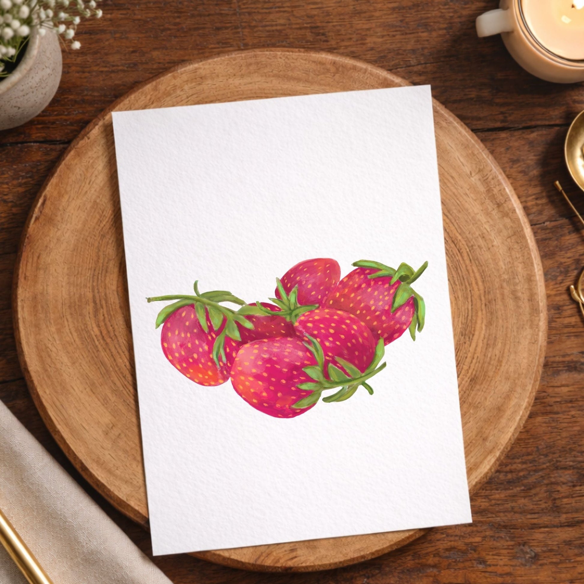 Strawberry Postcard - MerikaArt