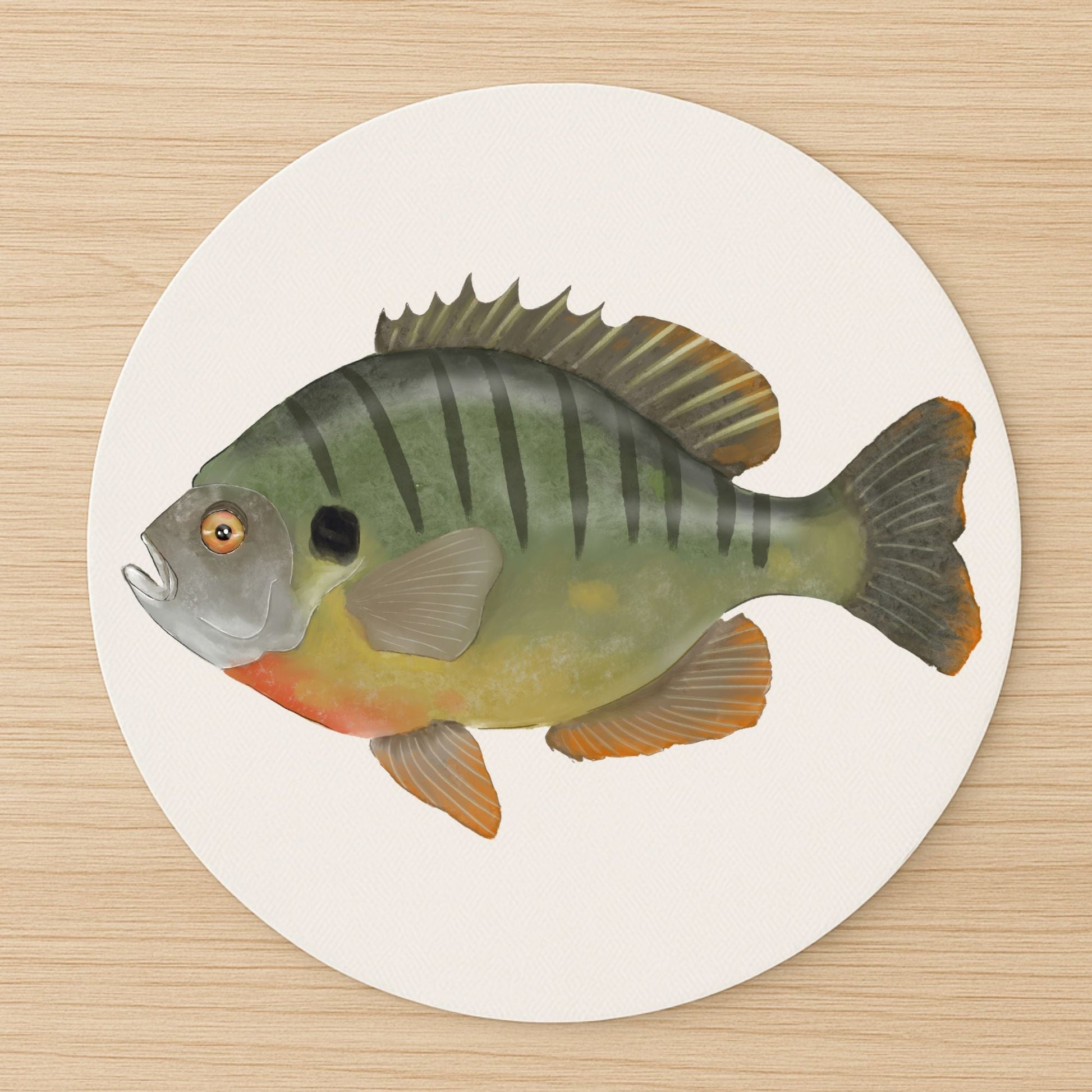 Striped Sunfish Mousepad - MerikaArt