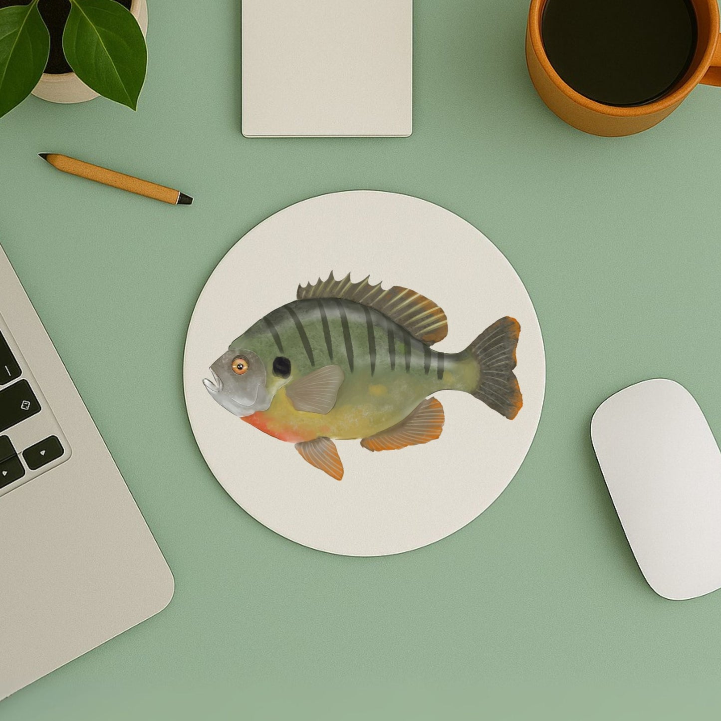 Striped Sunfish Mousepad - MerikaArt