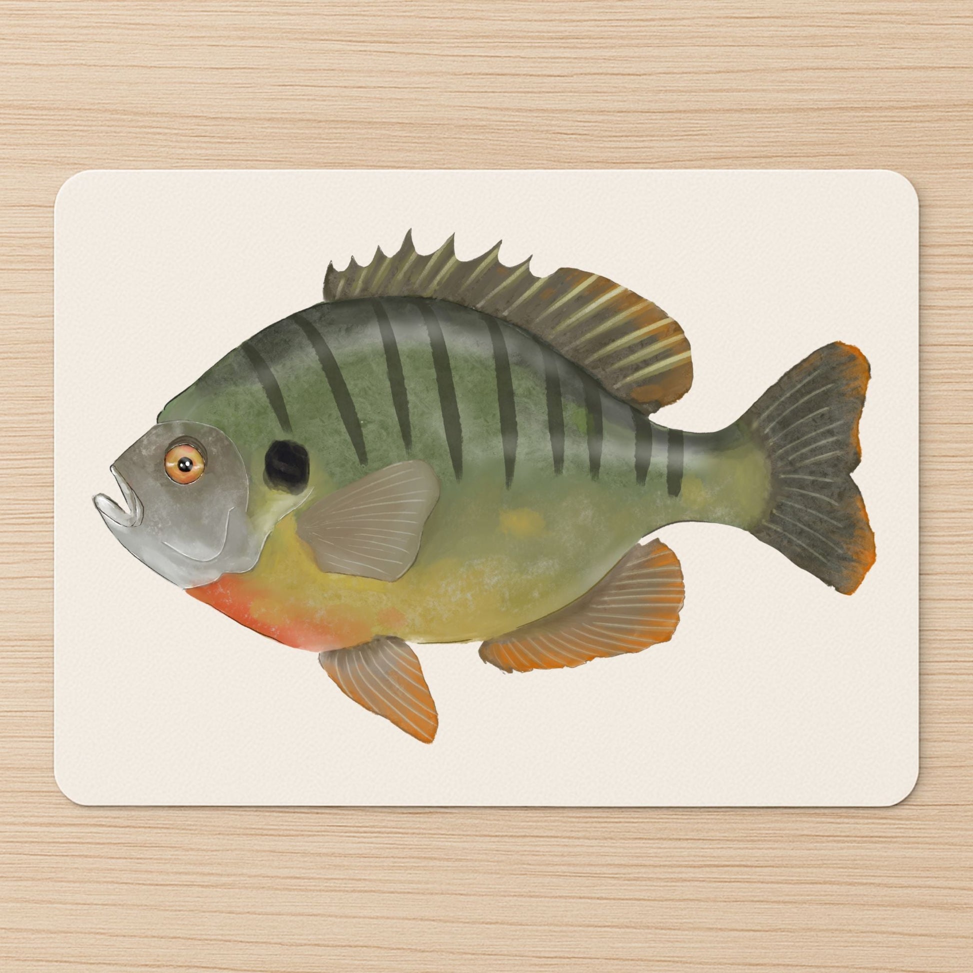 Striped Sunfish Mousepad - MerikaArt
