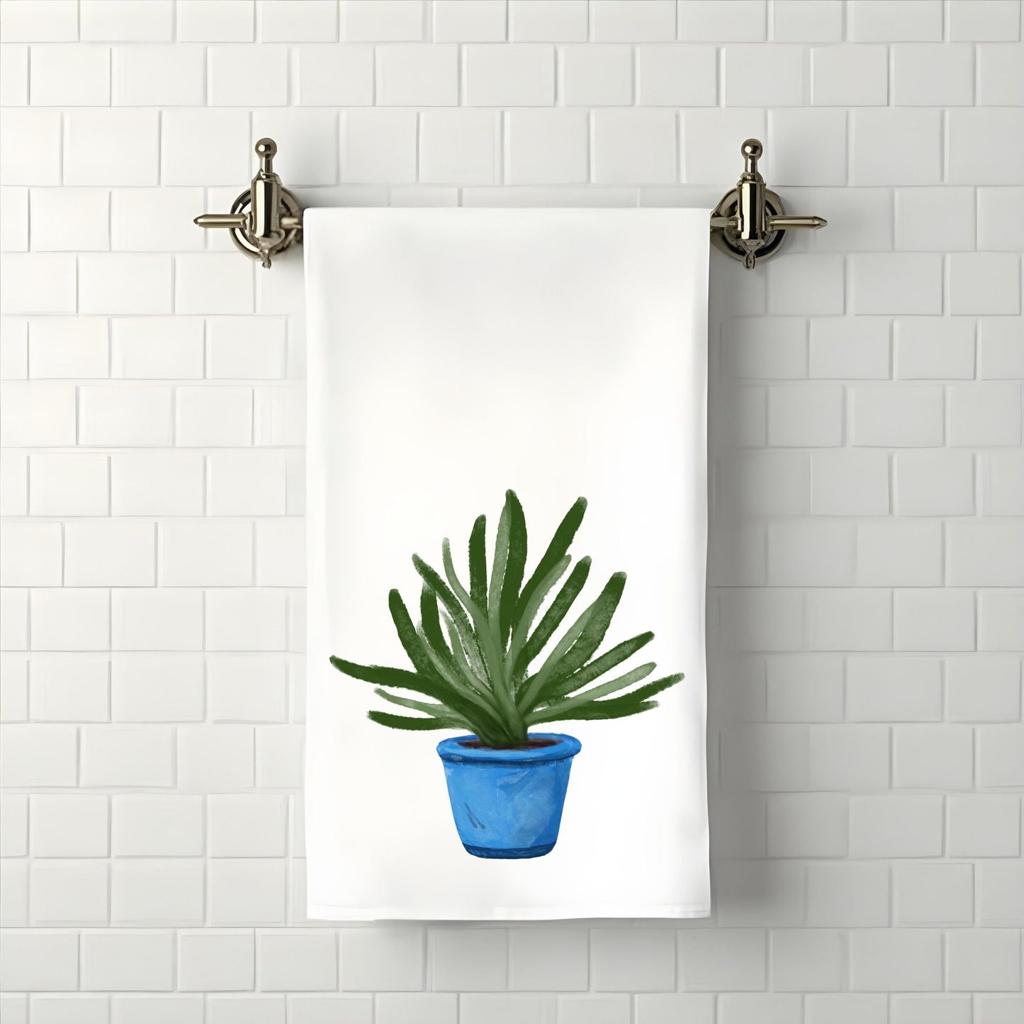 Succulent Plant Bathroom Towel - MerikaArt