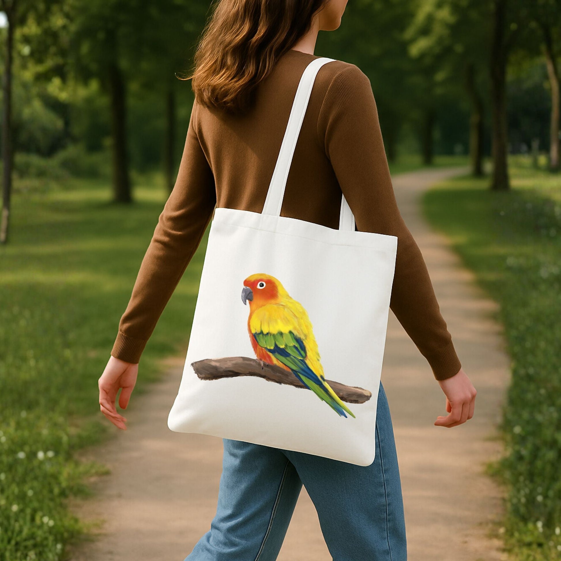 Sun Conure Canvas Tote Bag - MerikaArt