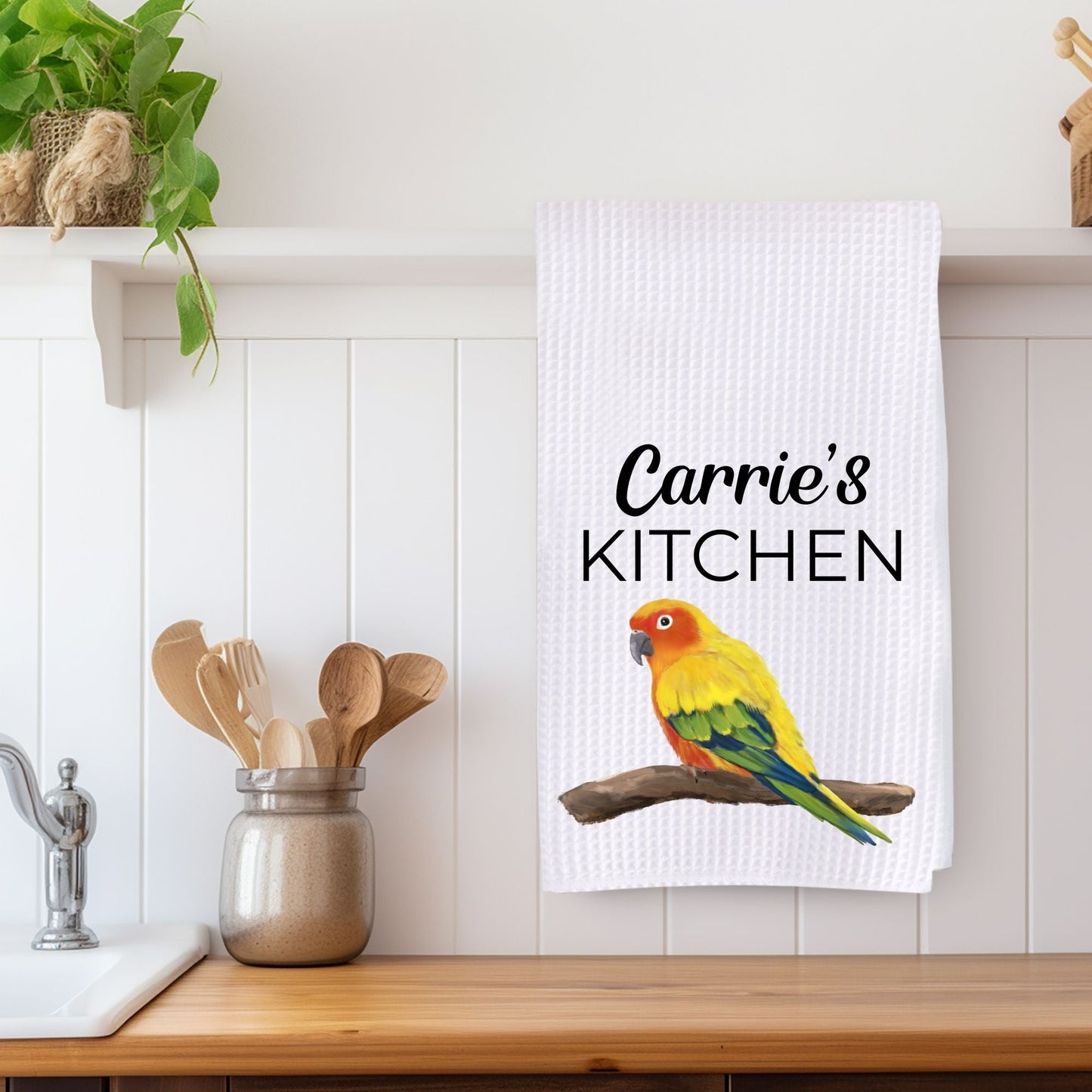 Sun Conure Kitchen Towel - MerikaArt