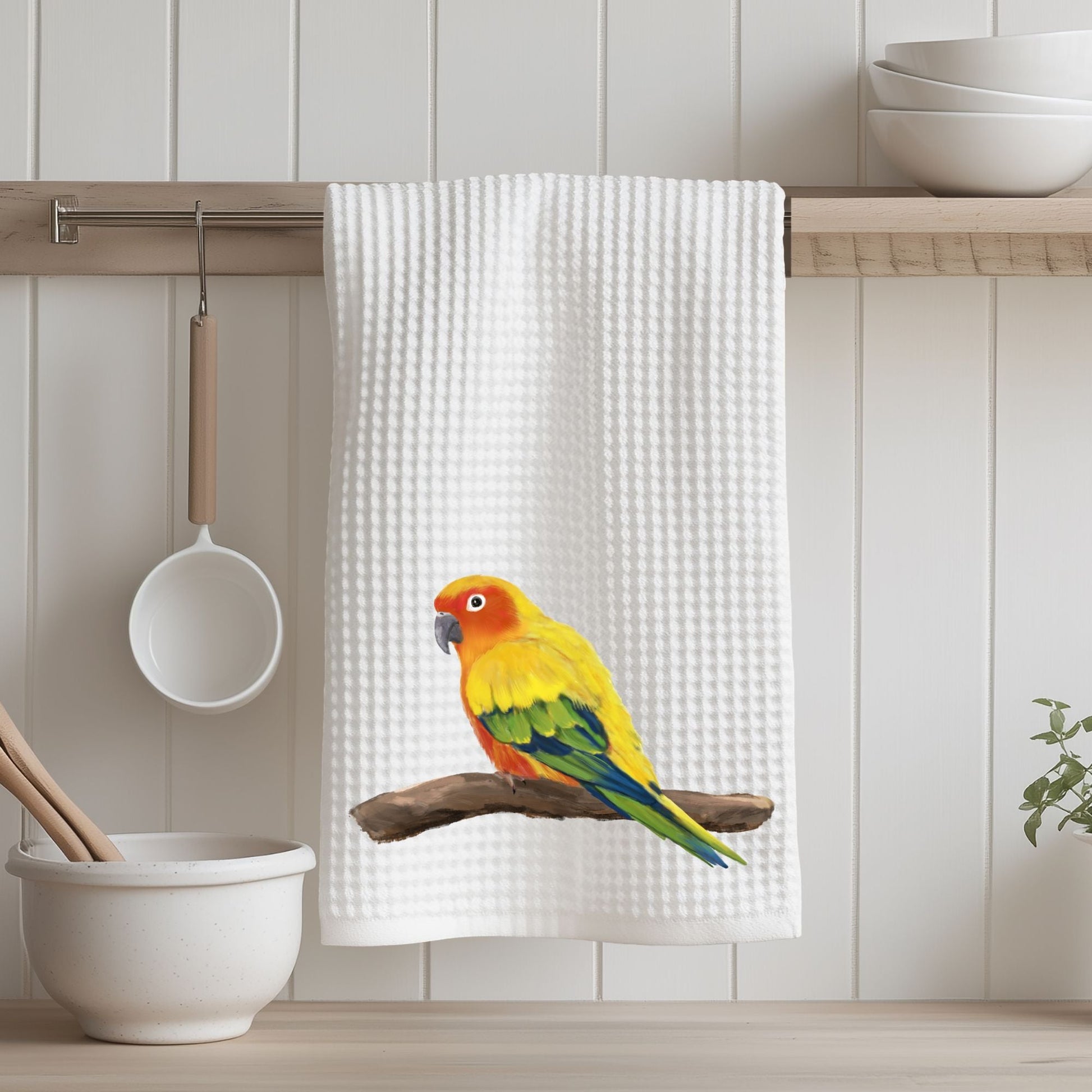 Sun Conure Kitchen Towel - MerikaArt