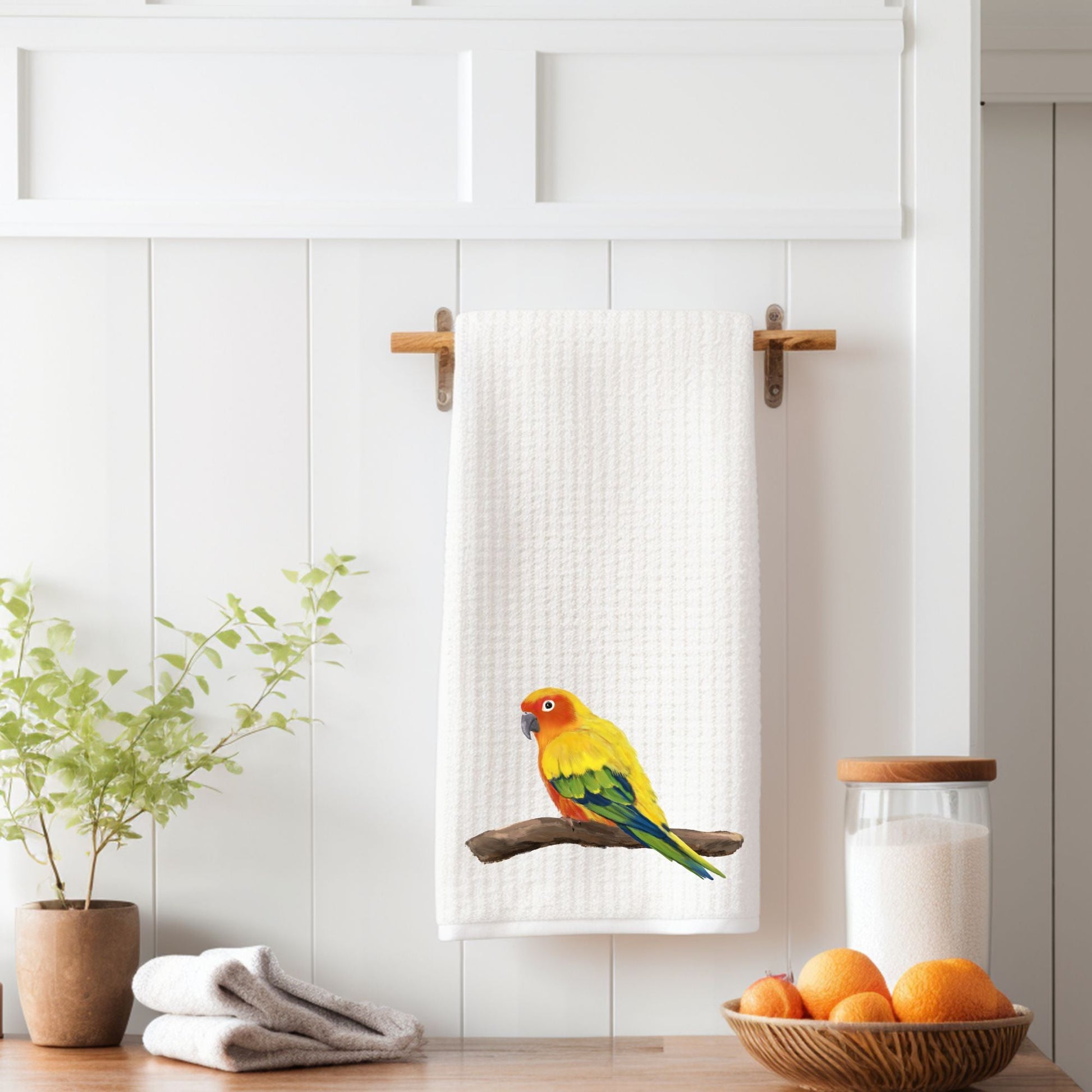 Sun Conure Kitchen Towel - MerikaArt