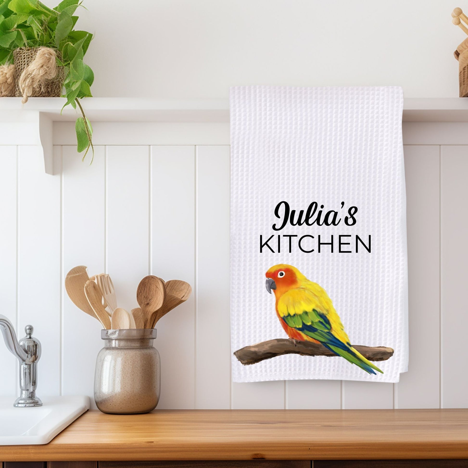 Sun Conure Kitchen Towel - MerikaArt