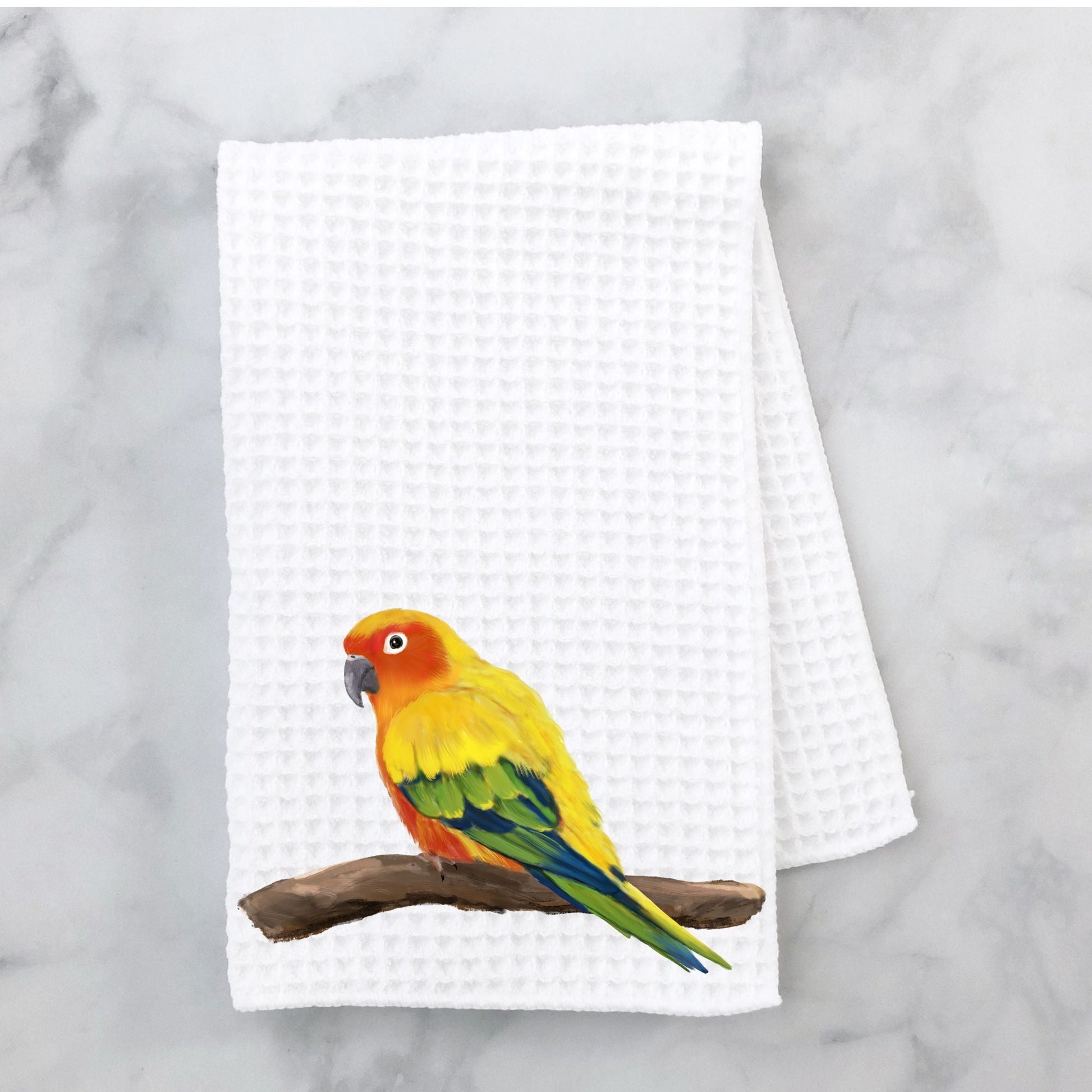 Sun Conure Kitchen Towel - MerikaArt