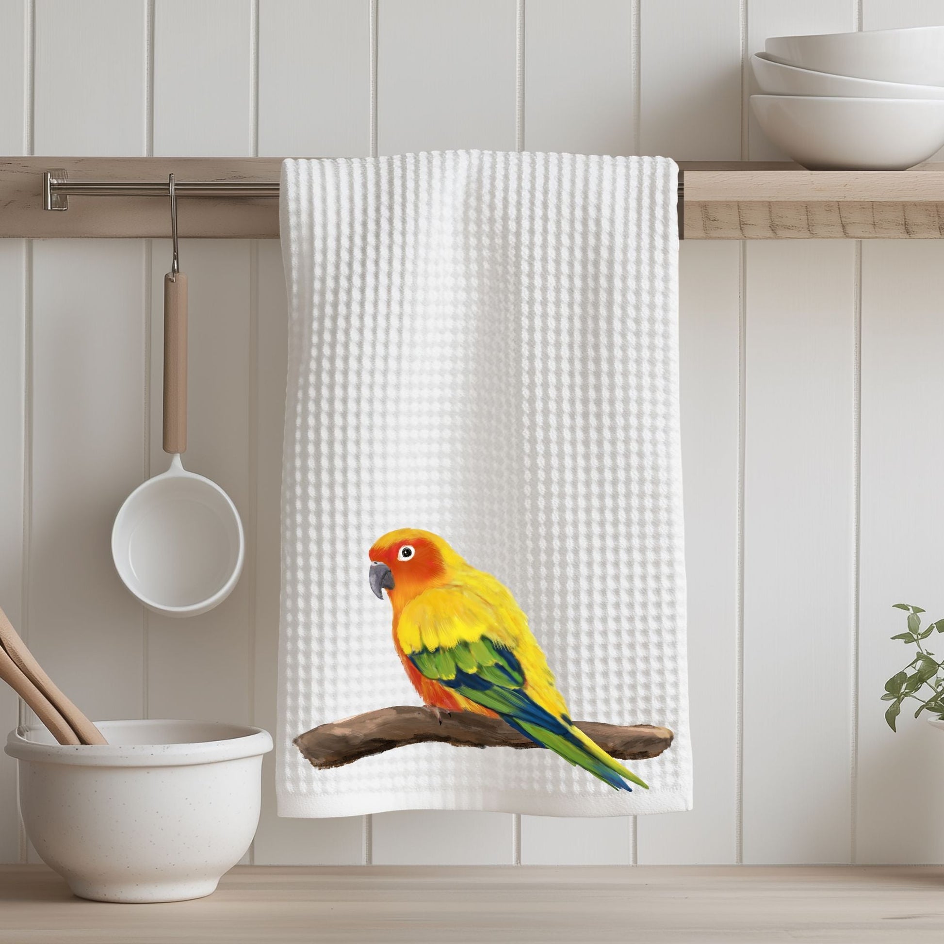 Sun Conure Kitchen Towel - MerikaArt