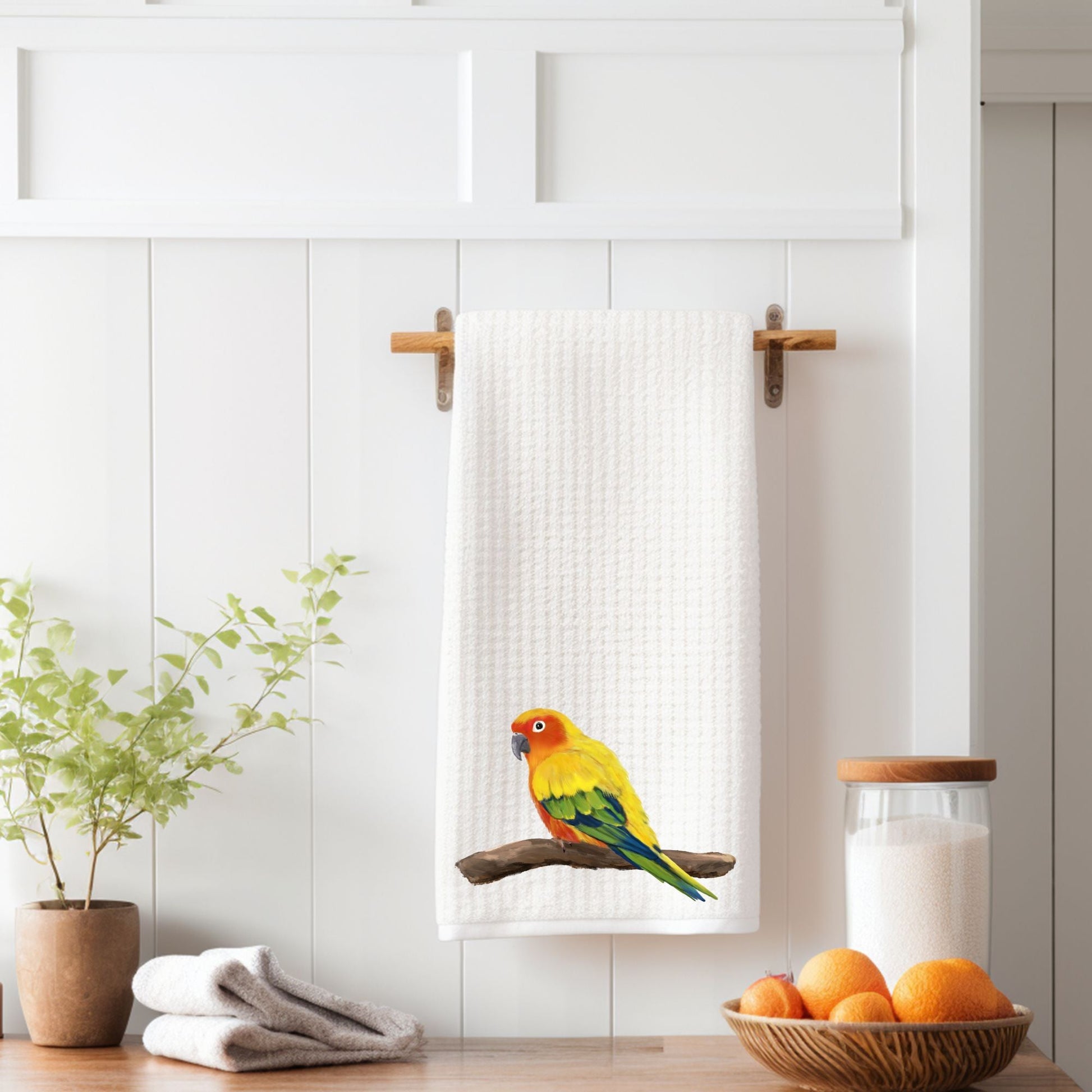 Sun Conure Kitchen Towel - MerikaArt