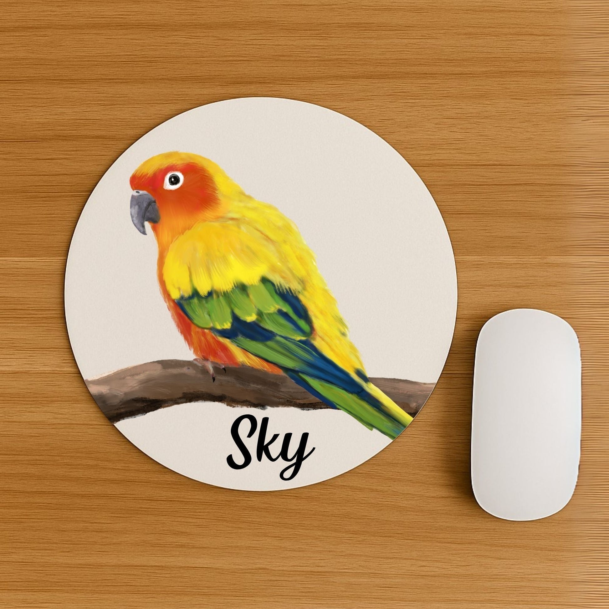 Sun Conure Parrot Mousepad - MerikaArt