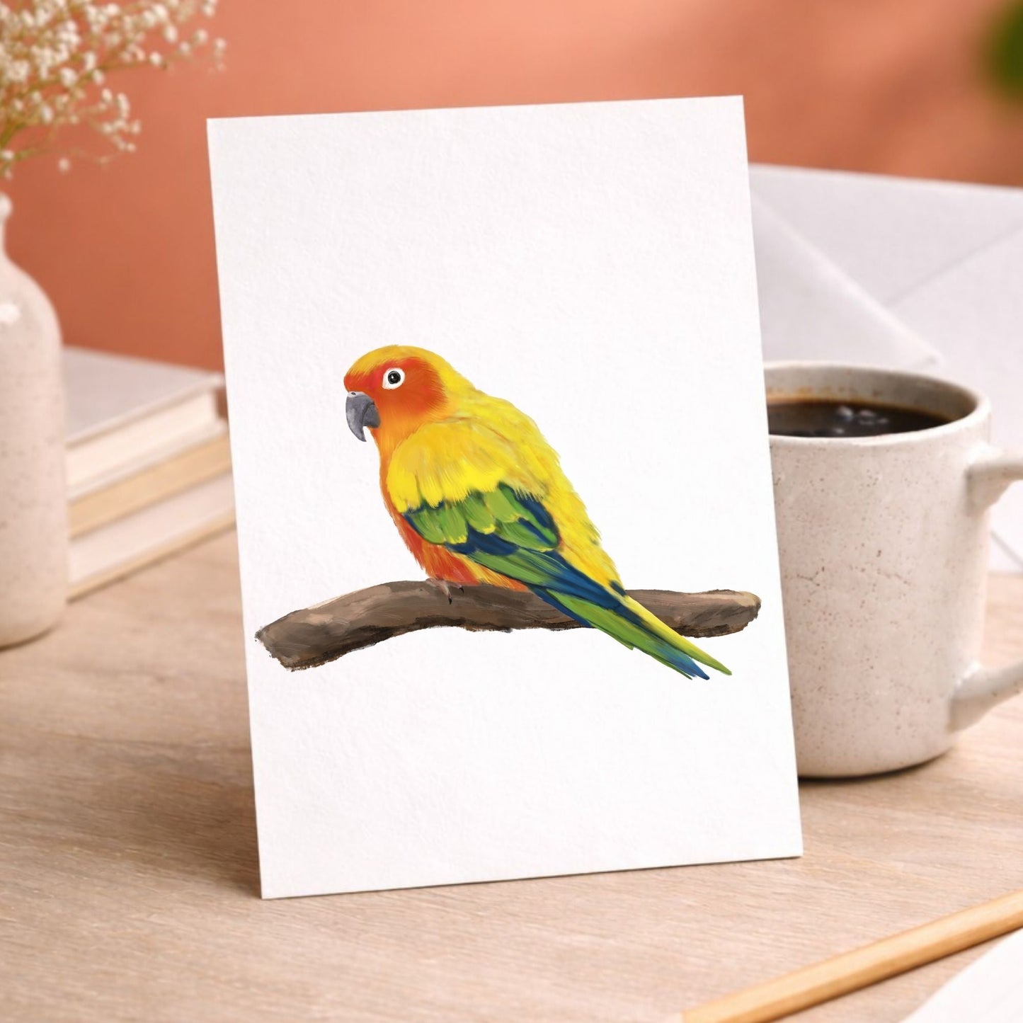 Sun Conure Postcard - MerikaArt