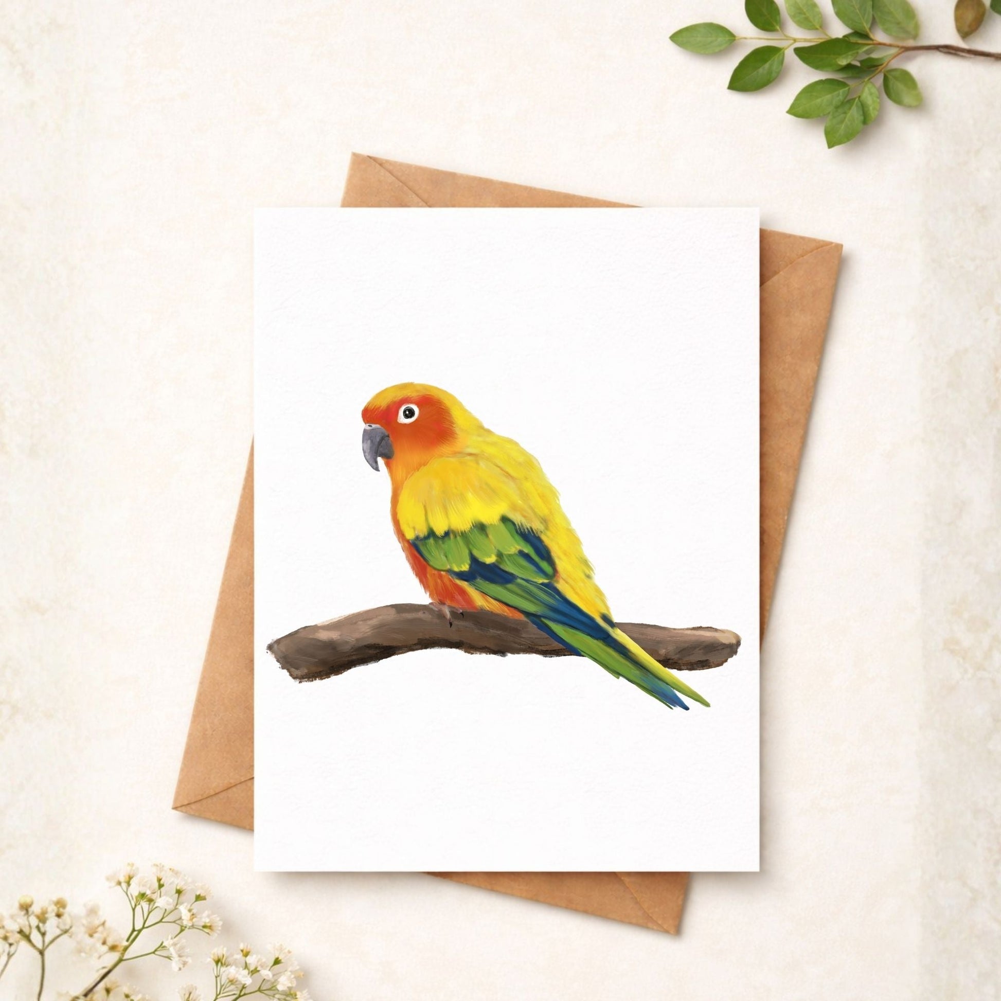 Sun Conure Postcard - MerikaArt
