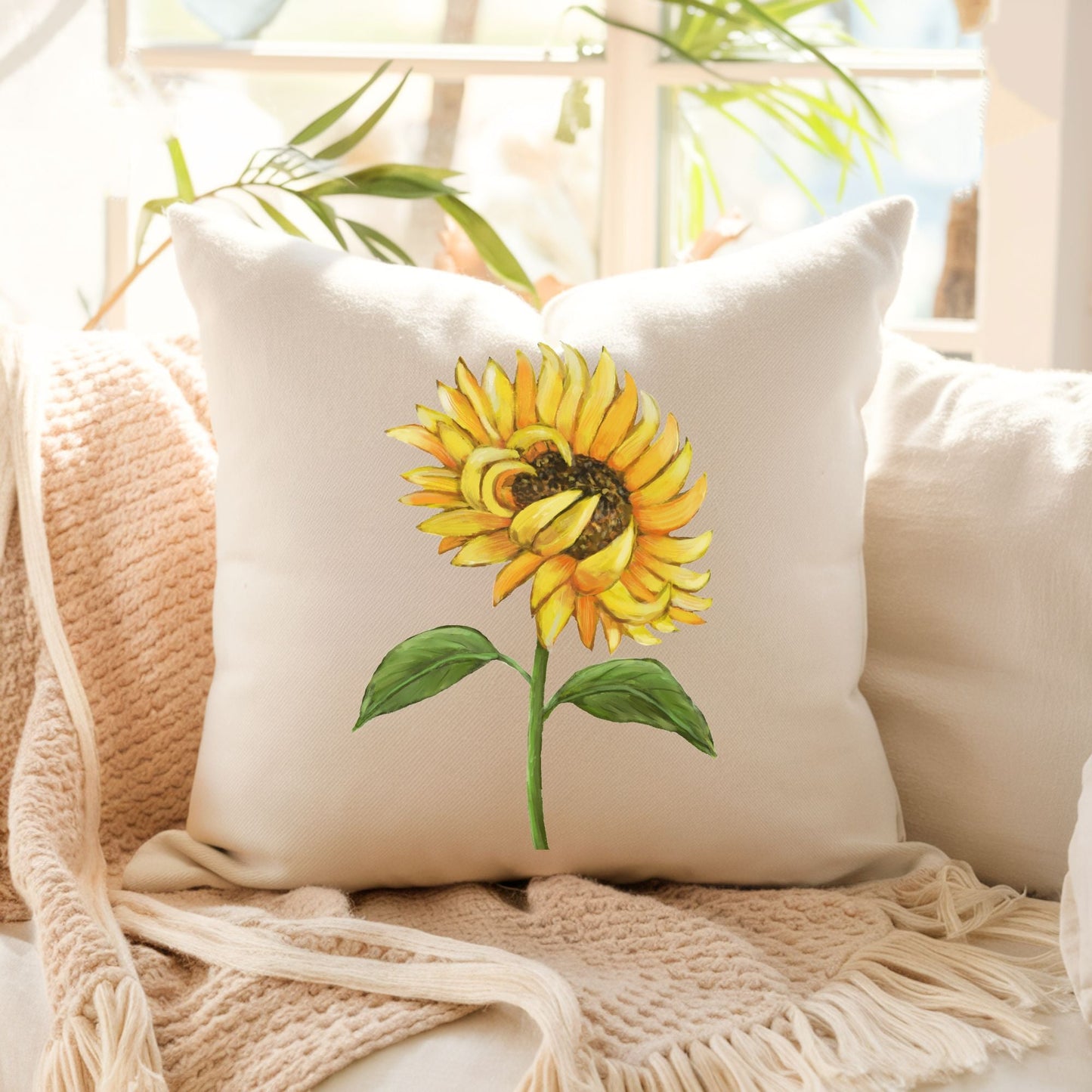 Sunflower Pillow - MerikaArt