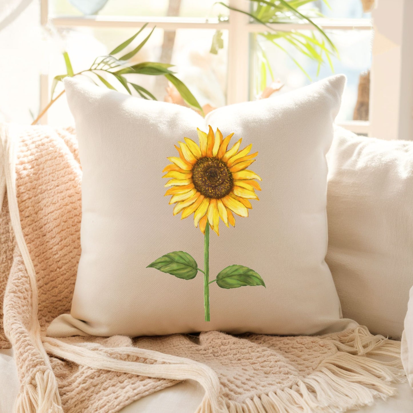 Sunflower Pillow - MerikaArt