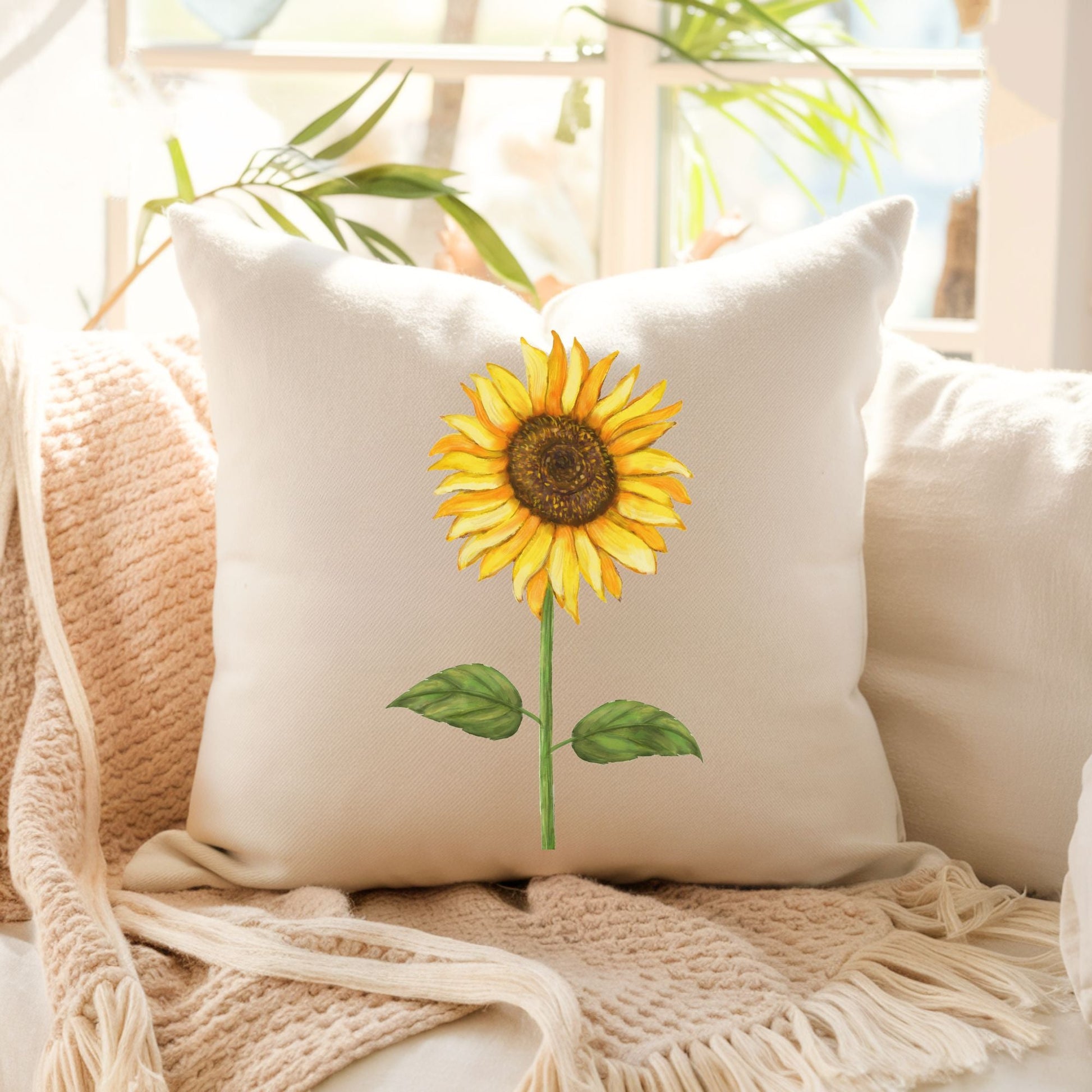 Sunflower Pillow - MerikaArt