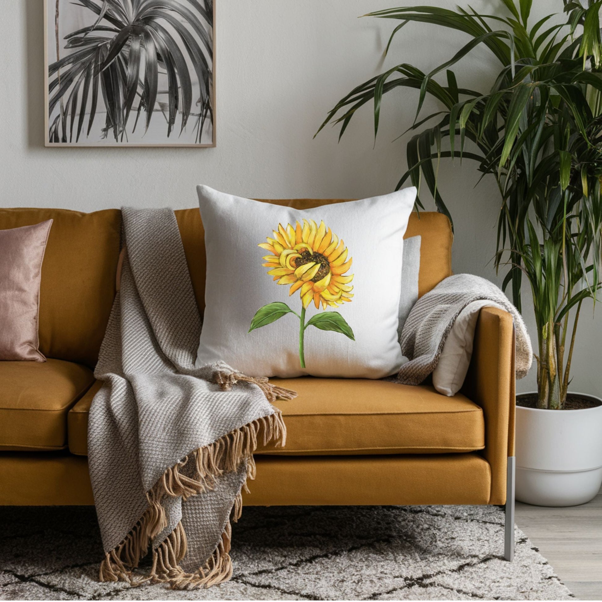 Sunflower Pillow - MerikaArt