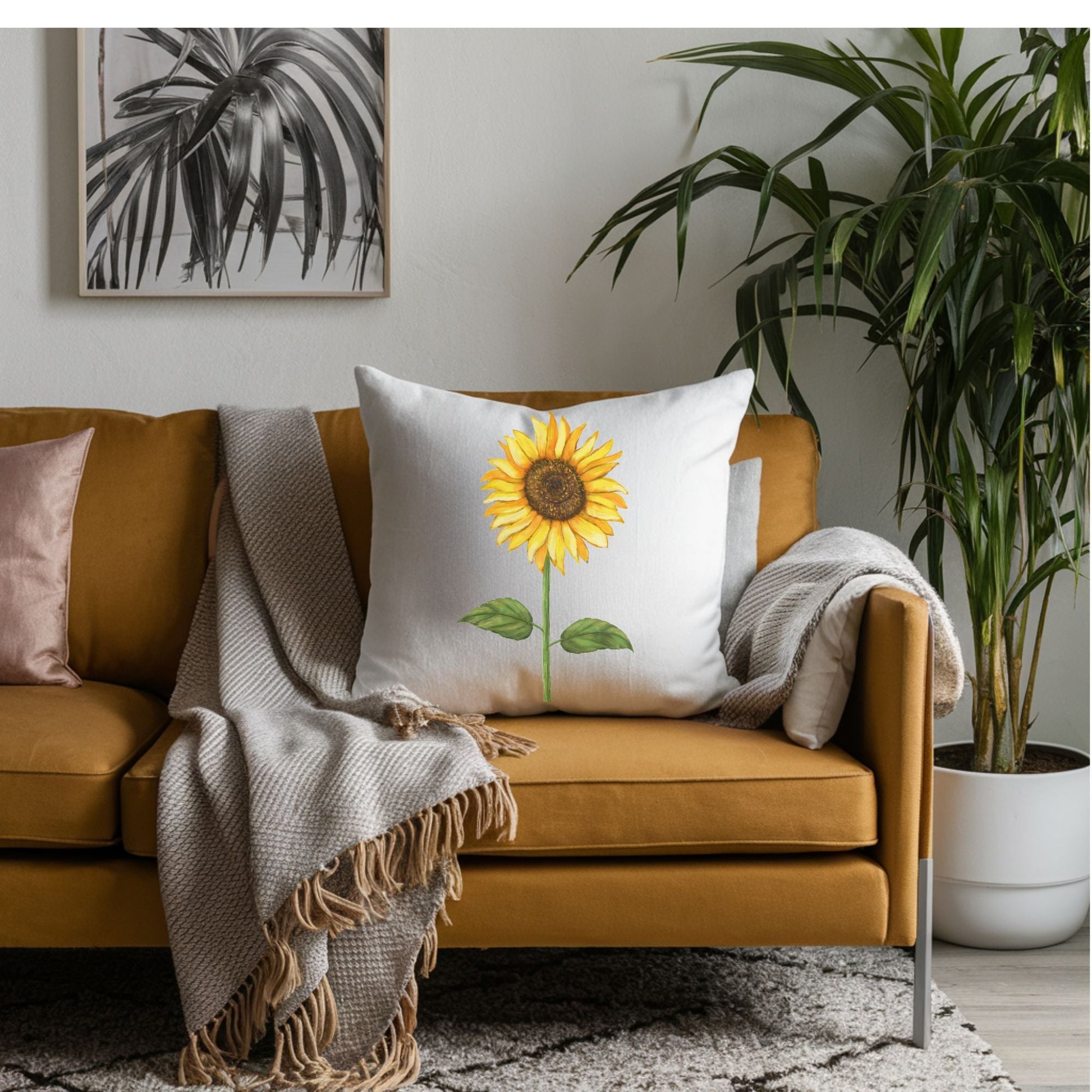 Sunflower Pillow - MerikaArt