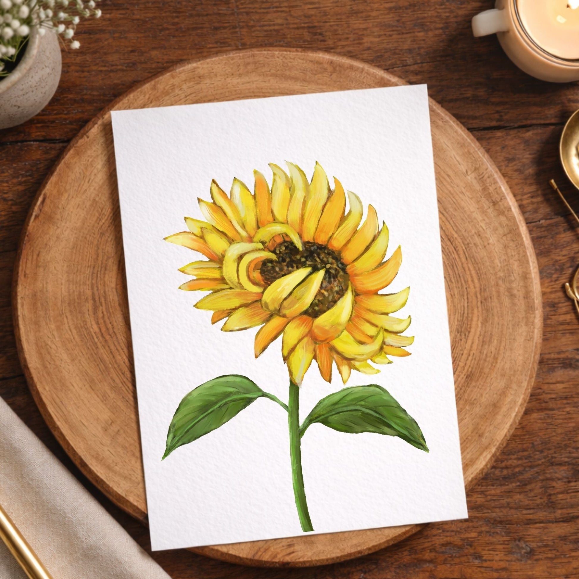 Sunflower Postcard - MerikaArt