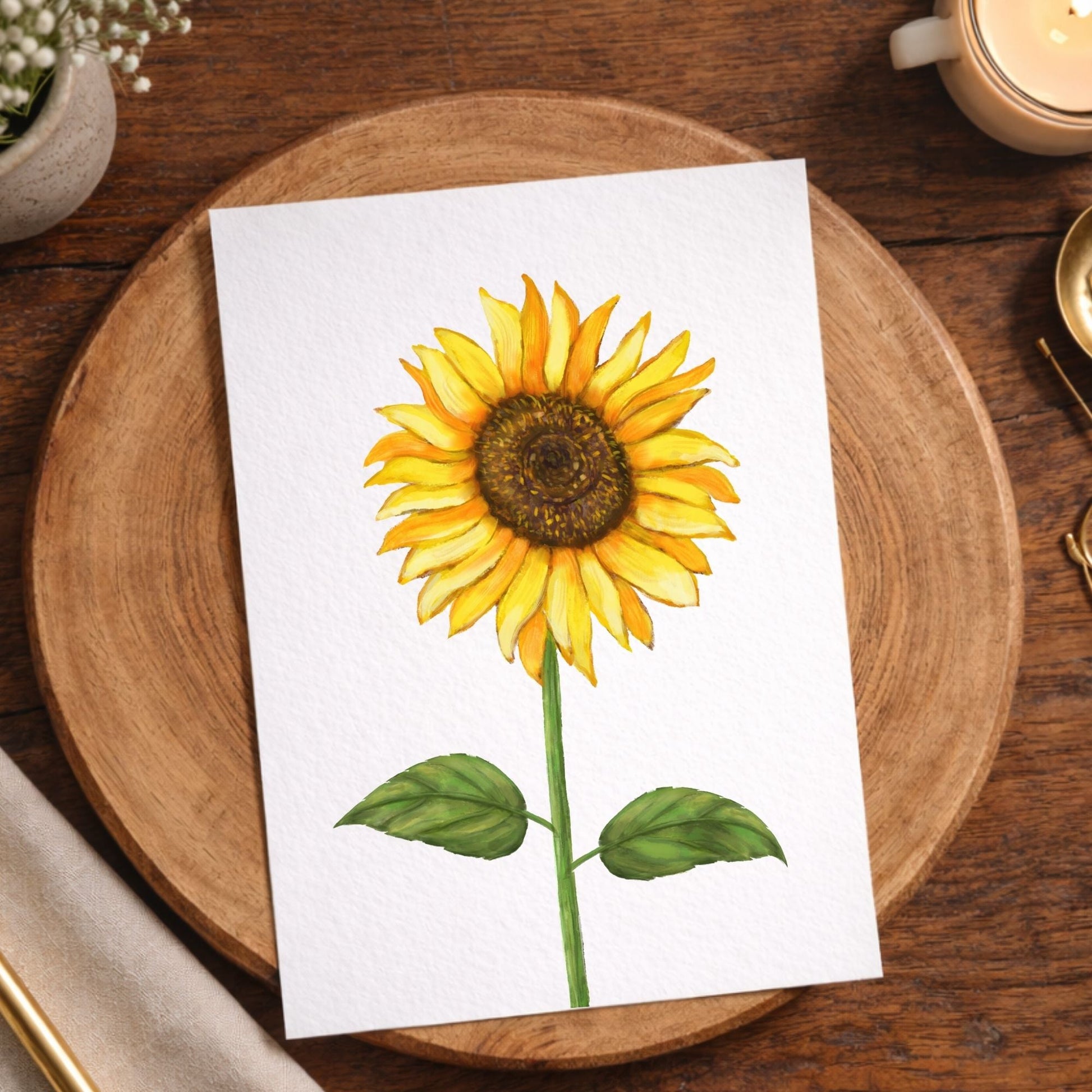 Sunflower Postcard - MerikaArt