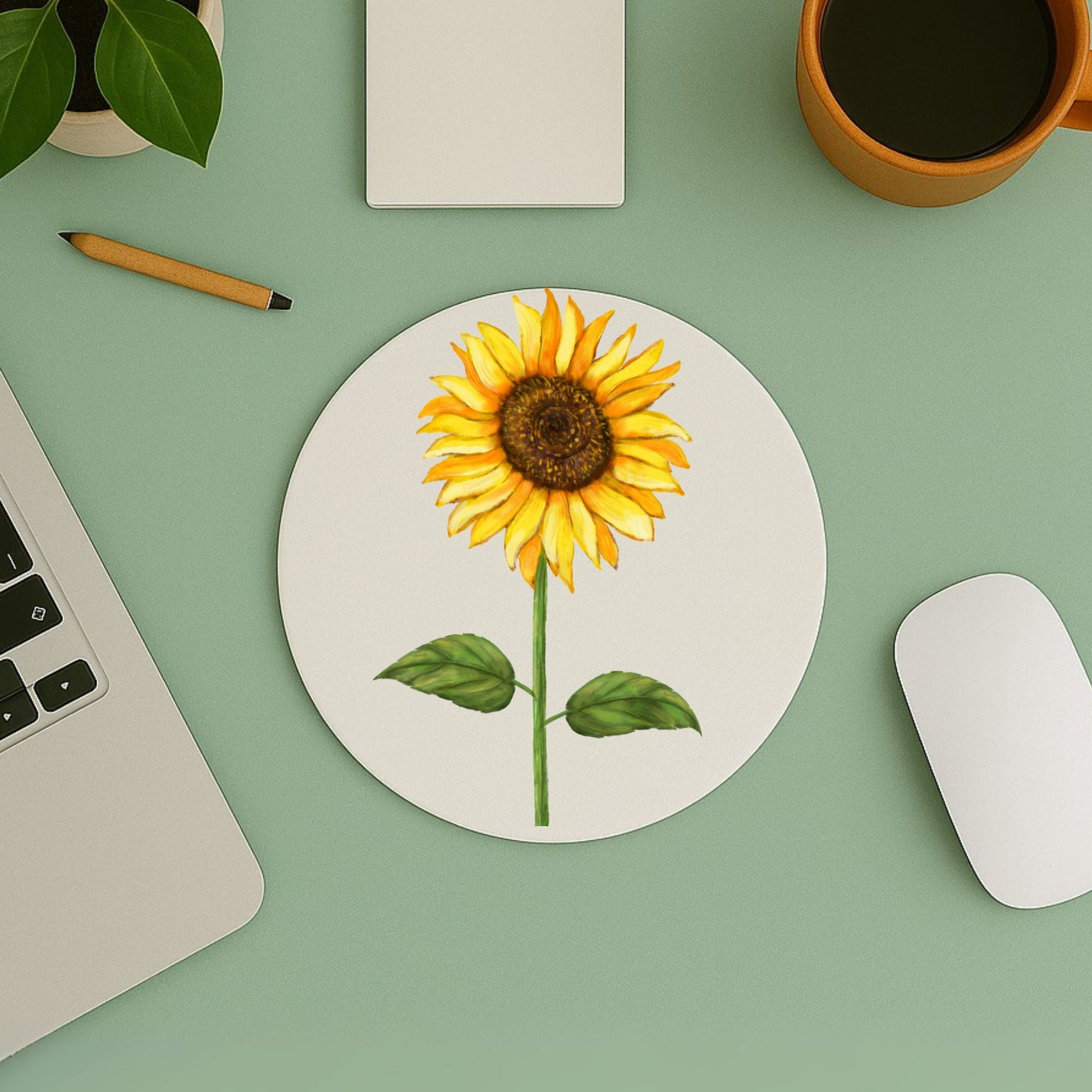 Sunflower Vinyl Mousepad - MerikaArt