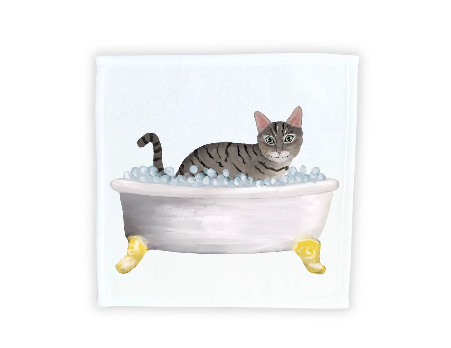 Tabby Cat Bubble Bath Washcloth – A Fun and Functional Towel - MerikaArt