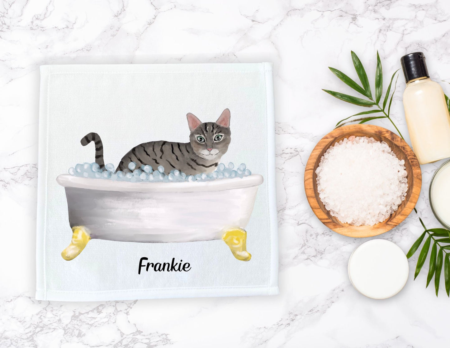 Tabby Cat Bubble Bath Washcloth – A Fun and Functional Towel - MerikaArt