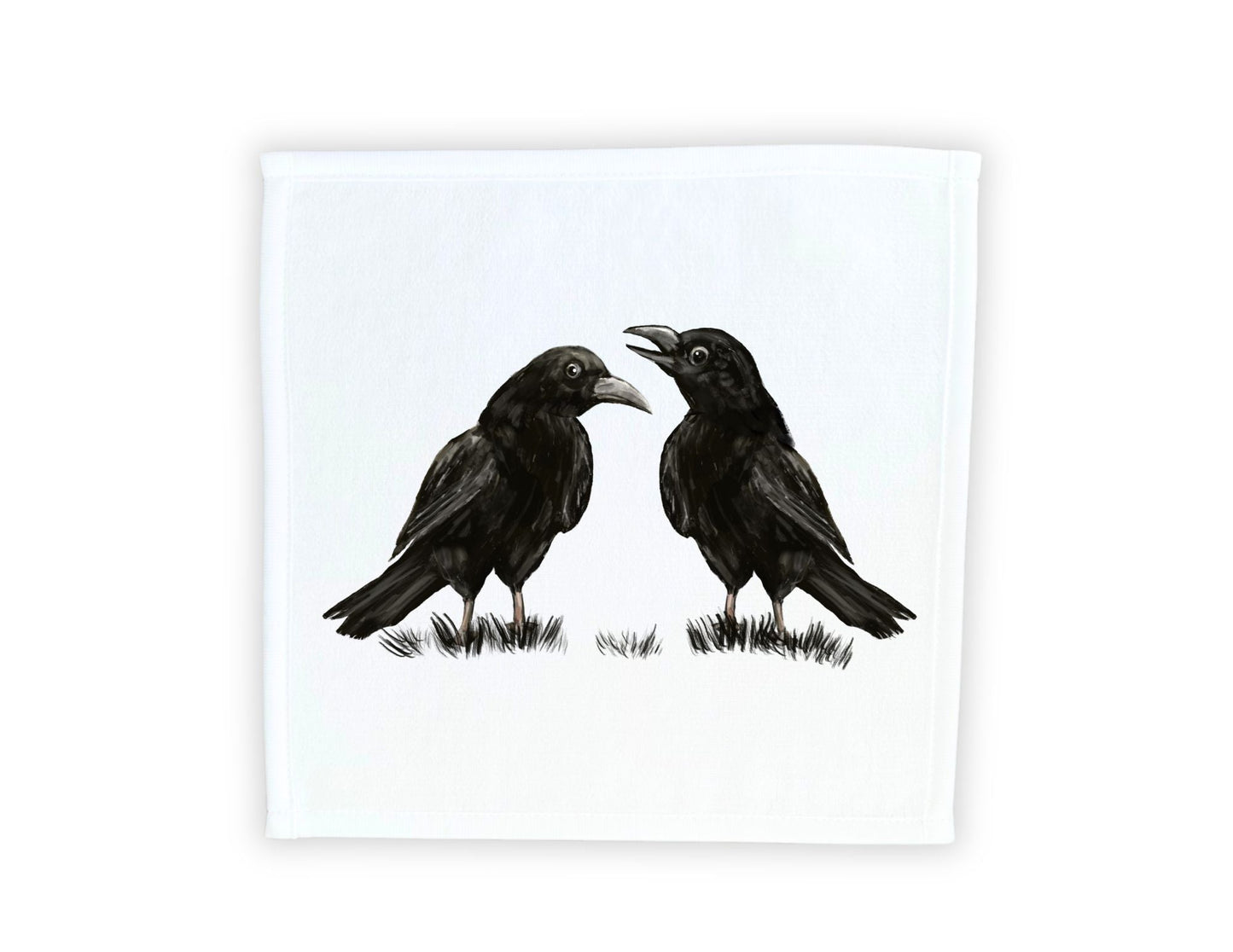 Talking Crows Washcloth – A Unique Gift for Bird and Nature Lovers - MerikaArt