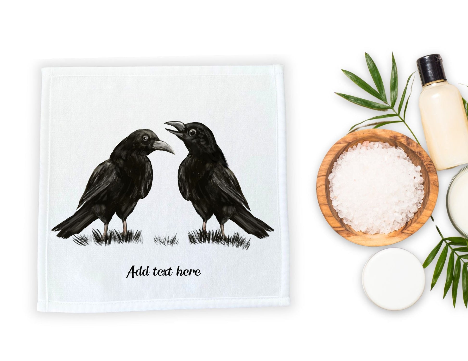 Talking Crows Washcloth – A Unique Gift for Bird and Nature Lovers - MerikaArt