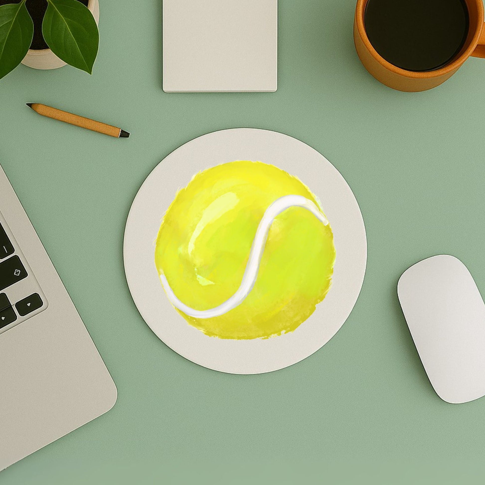 Tennis Ball Mousepad - MerikaArt