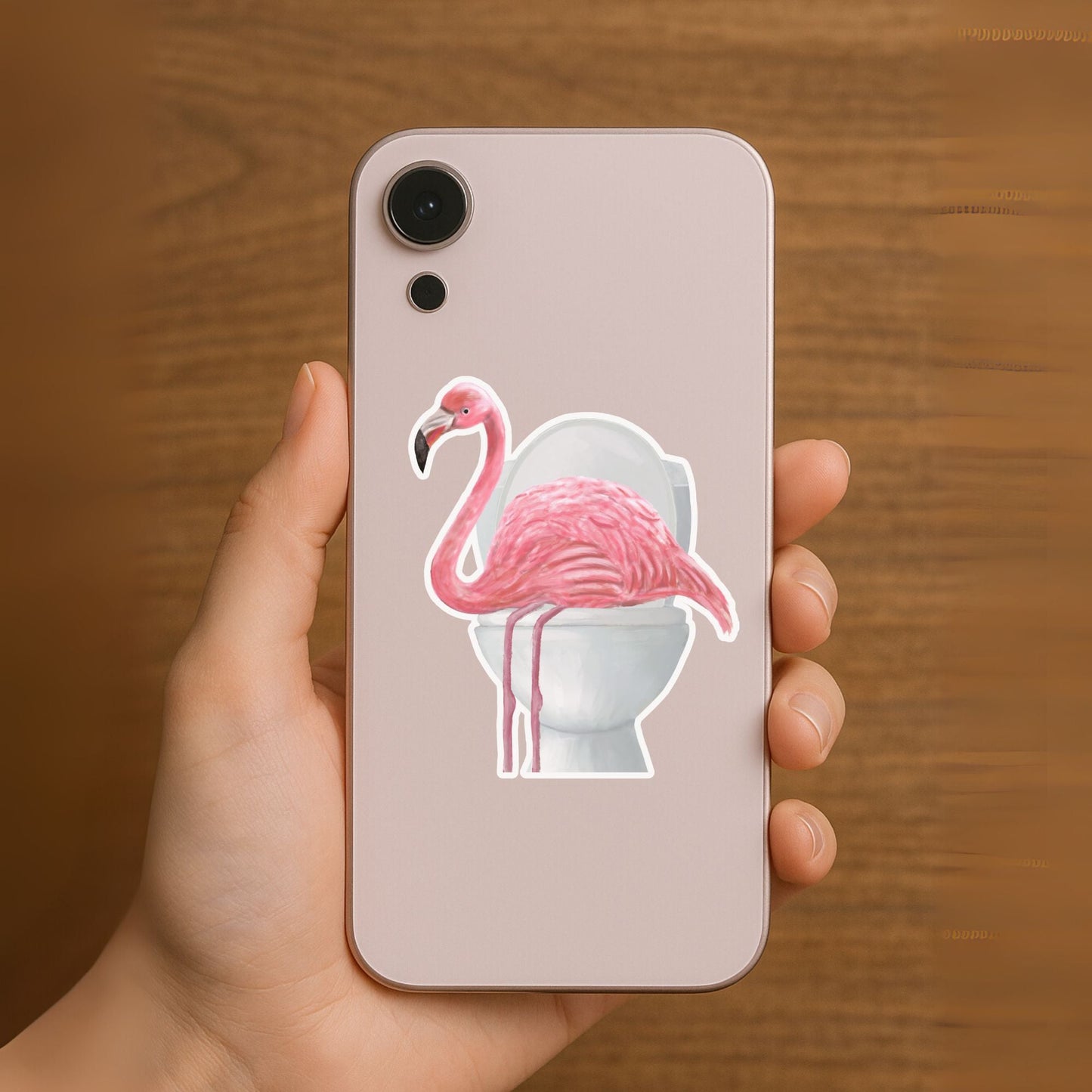 Toilet Flamingo Vinyl Sticker - MerikaArt
