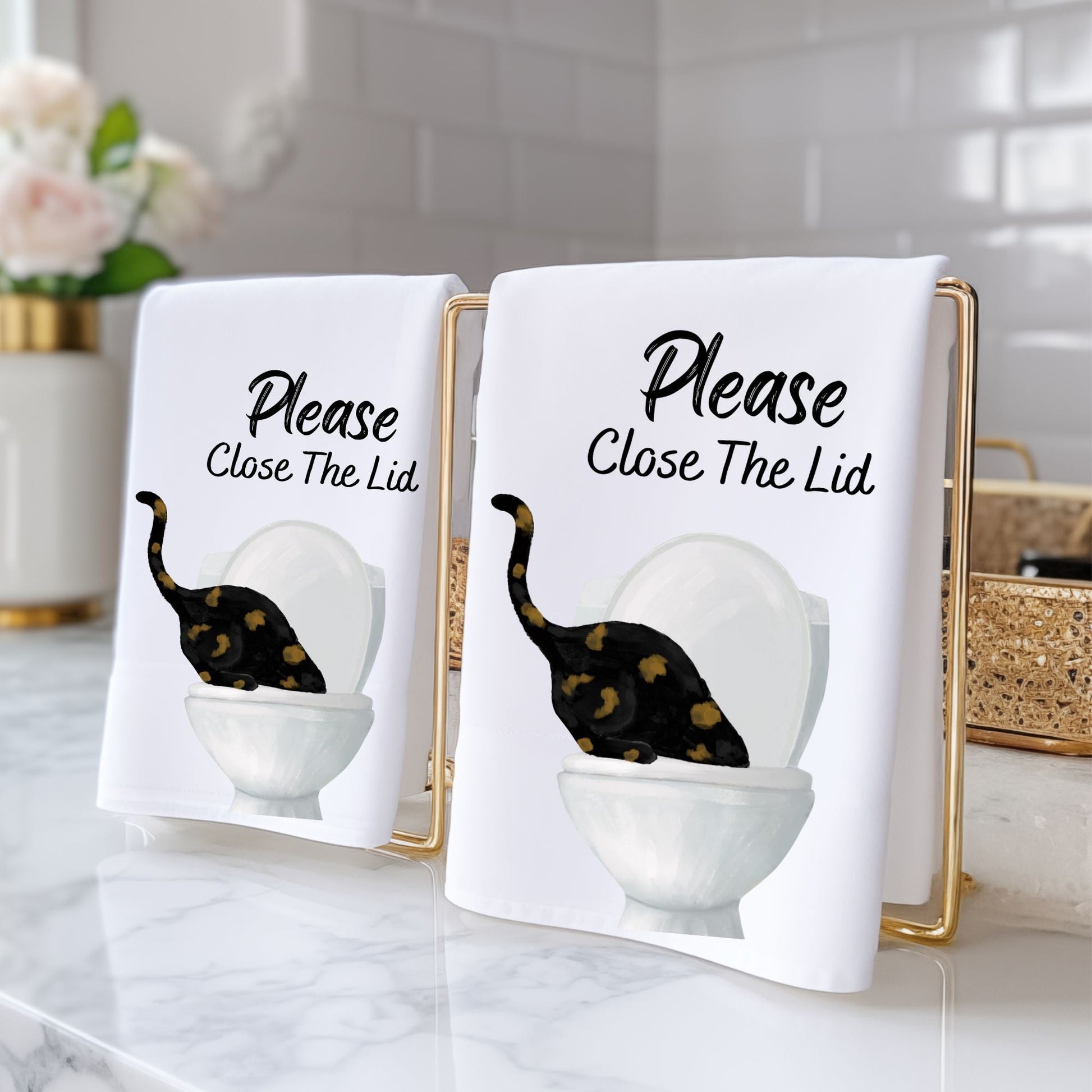 Tortoiseshell Cat Bathroom Towel - MerikaArt