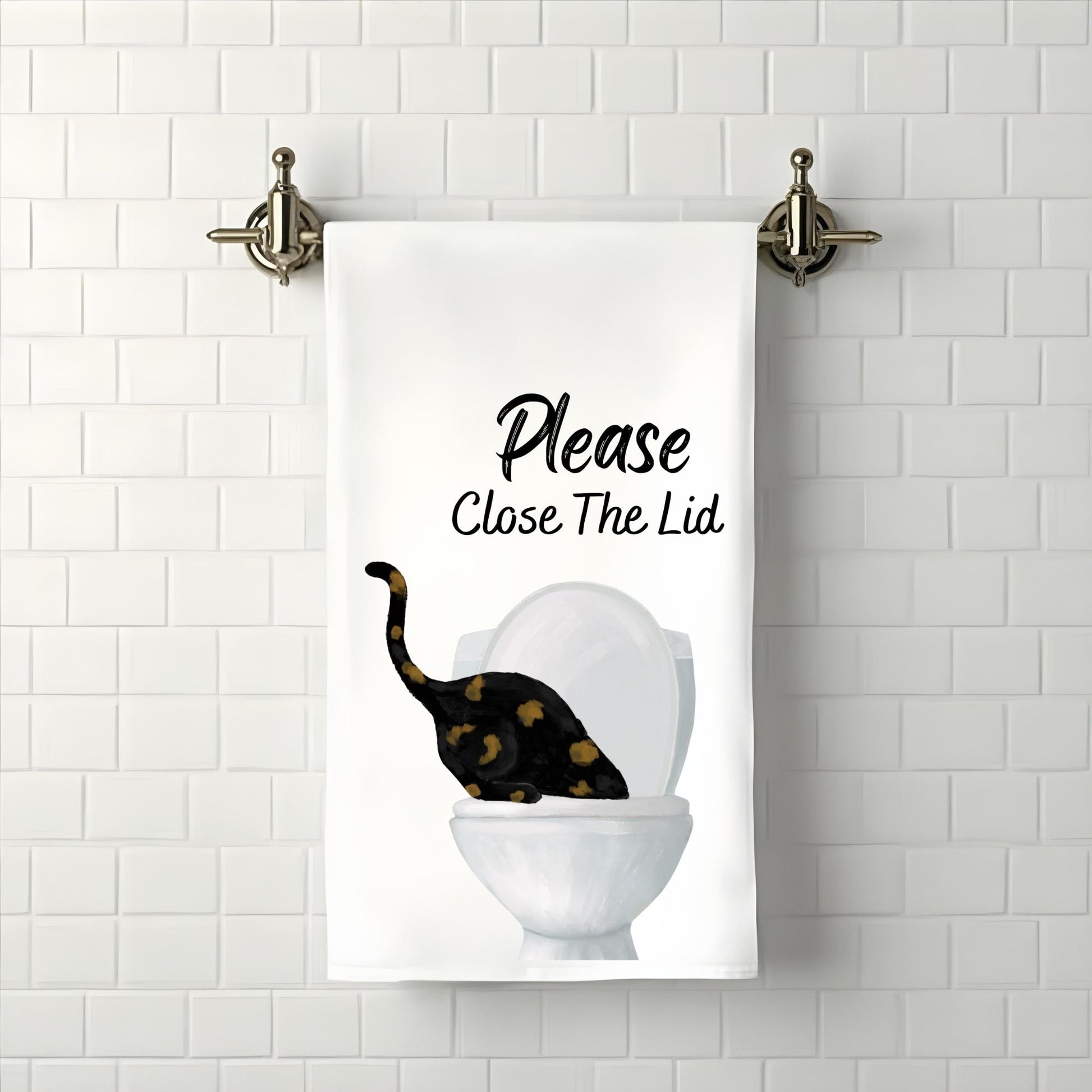 Tortoiseshell Cat Bathroom Towel - MerikaArt