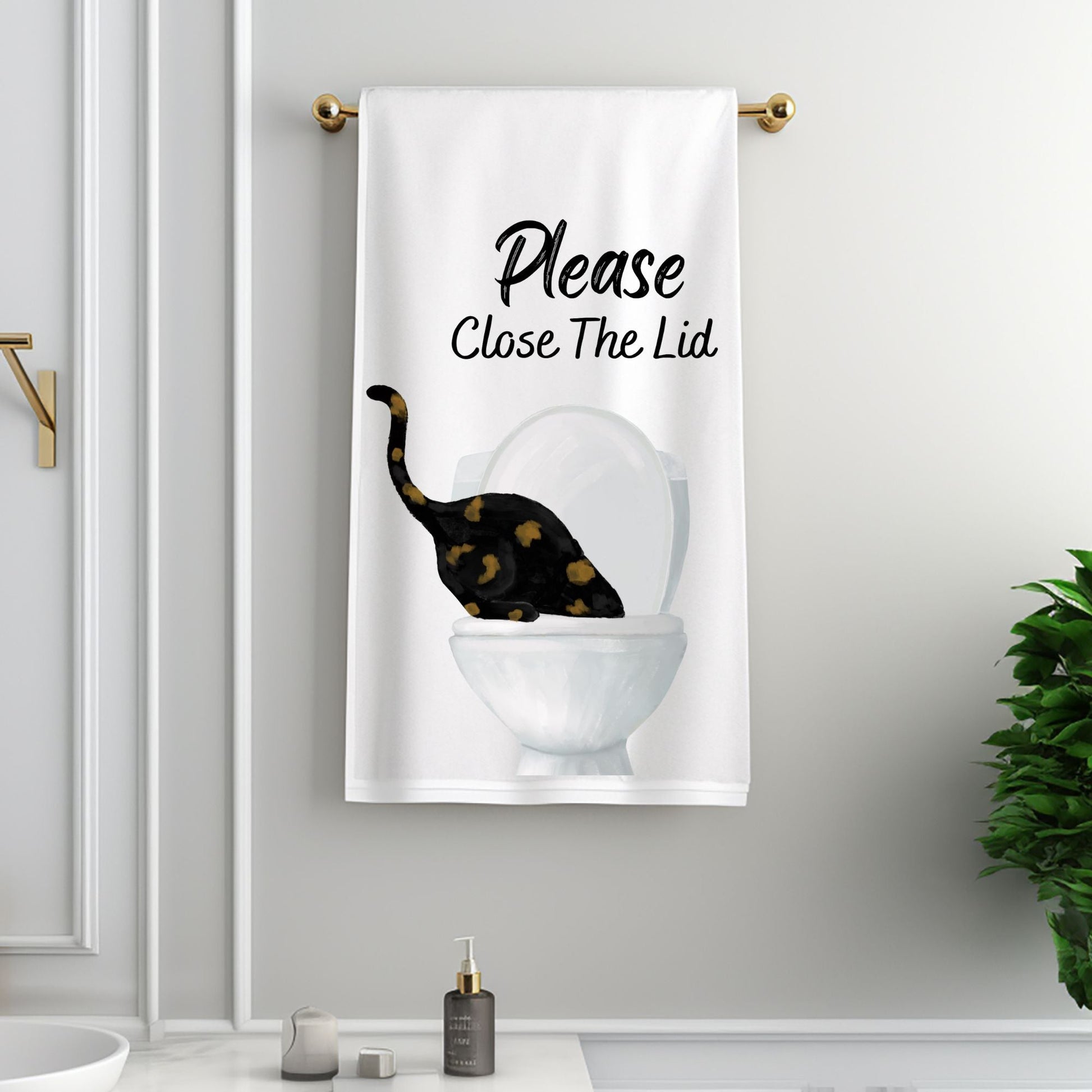 Tortoiseshell Cat Bathroom Towel - MerikaArt