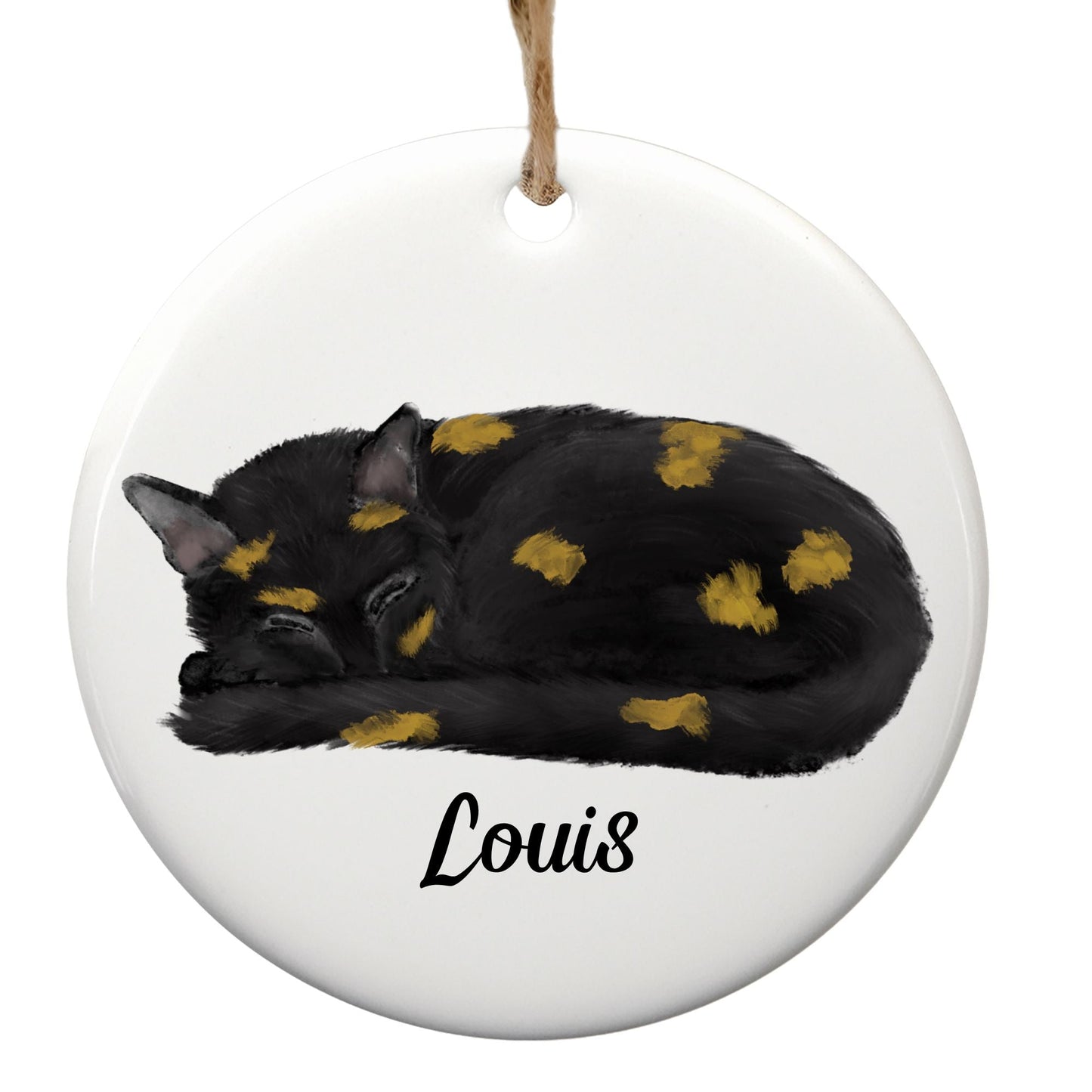 Tortoiseshell Cat Ceramic Ornament - MerikaArt