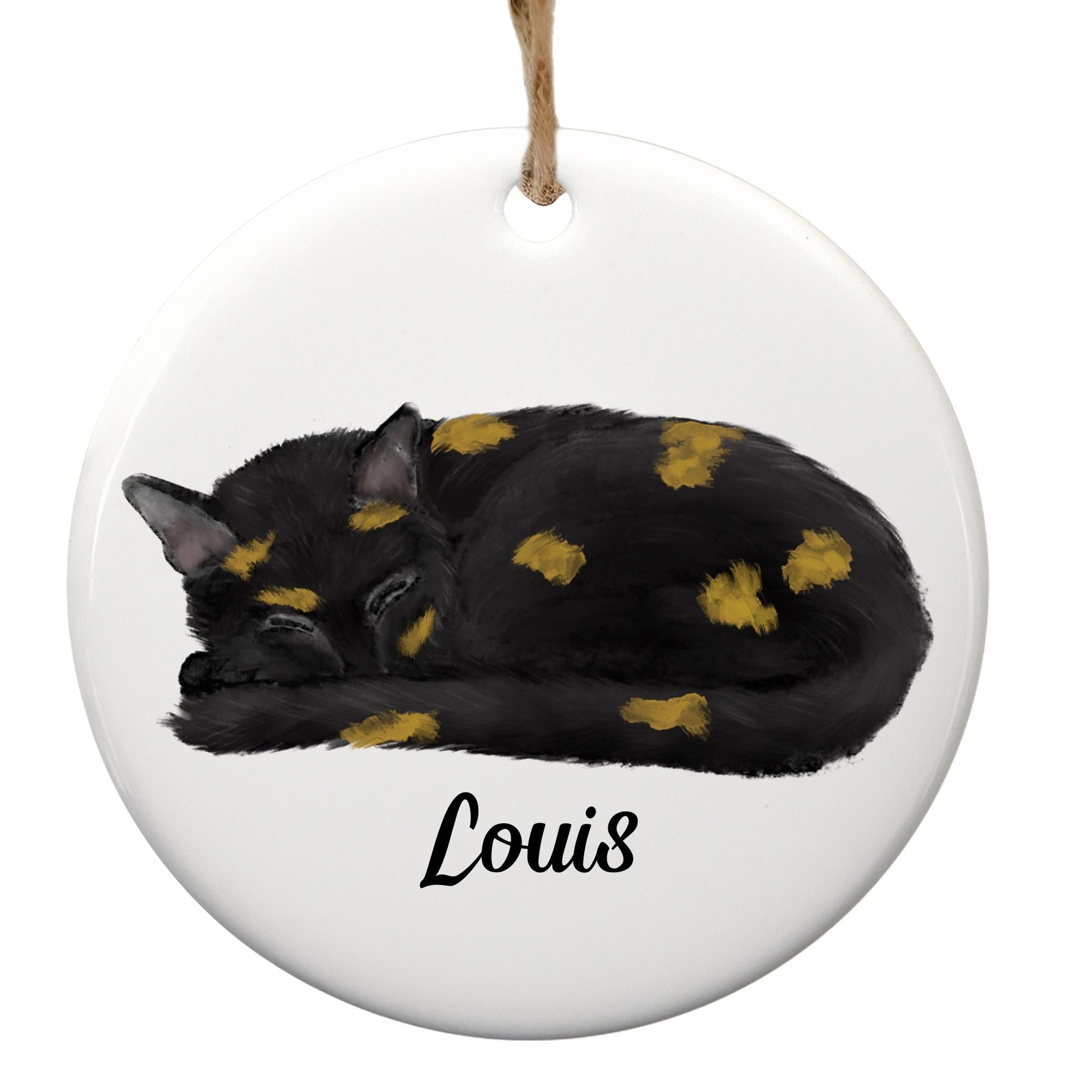 Tortoiseshell Cat Ceramic Ornament - MerikaArt