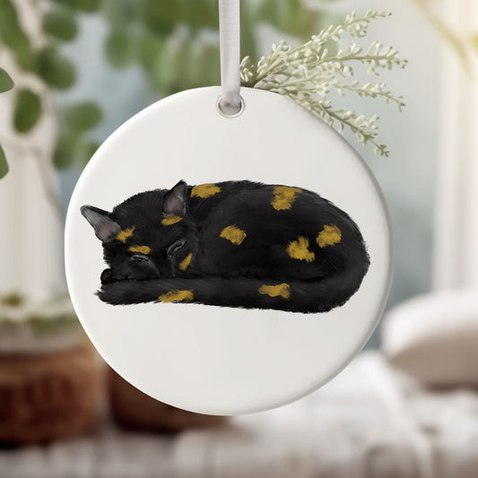 Tortoiseshell Cat Ceramic Ornament - MerikaArt