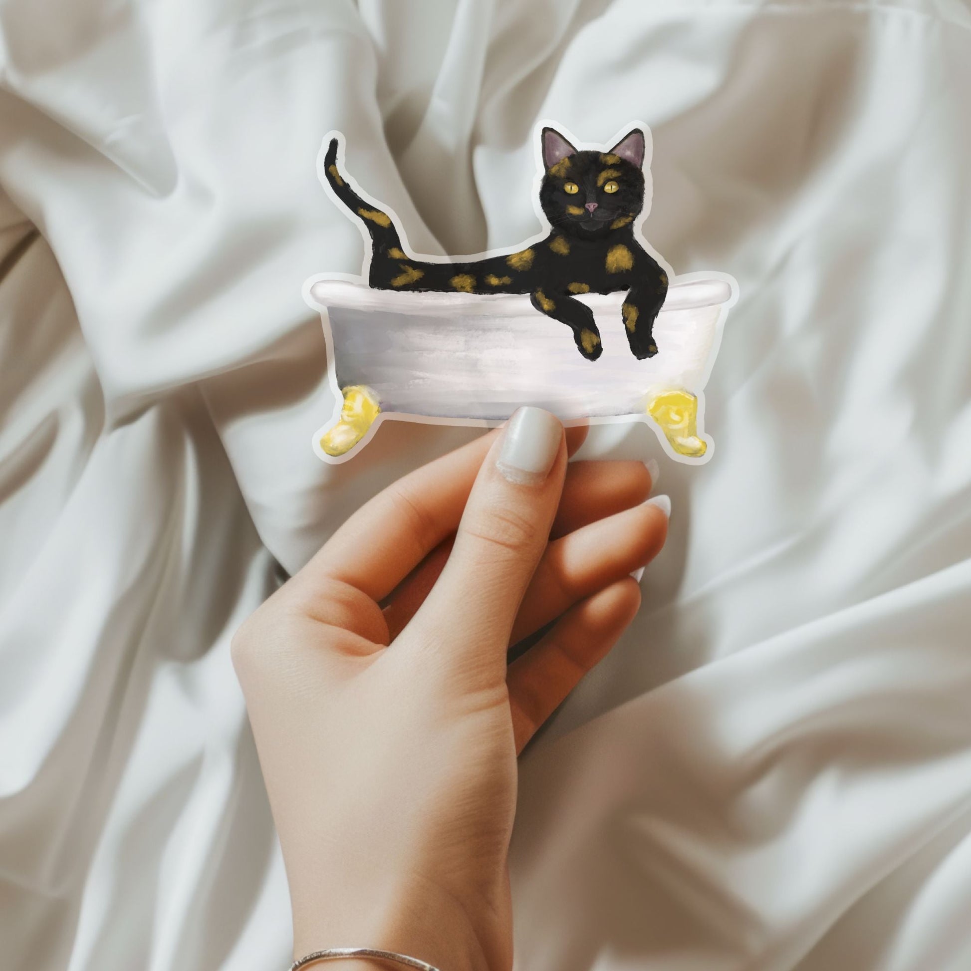 Tortoiseshell Cat Vinyl Sticker - MerikaArt