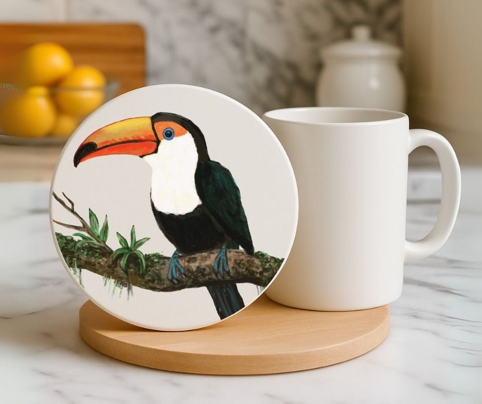 Toucan Ceramic Coaster - MerikaArt