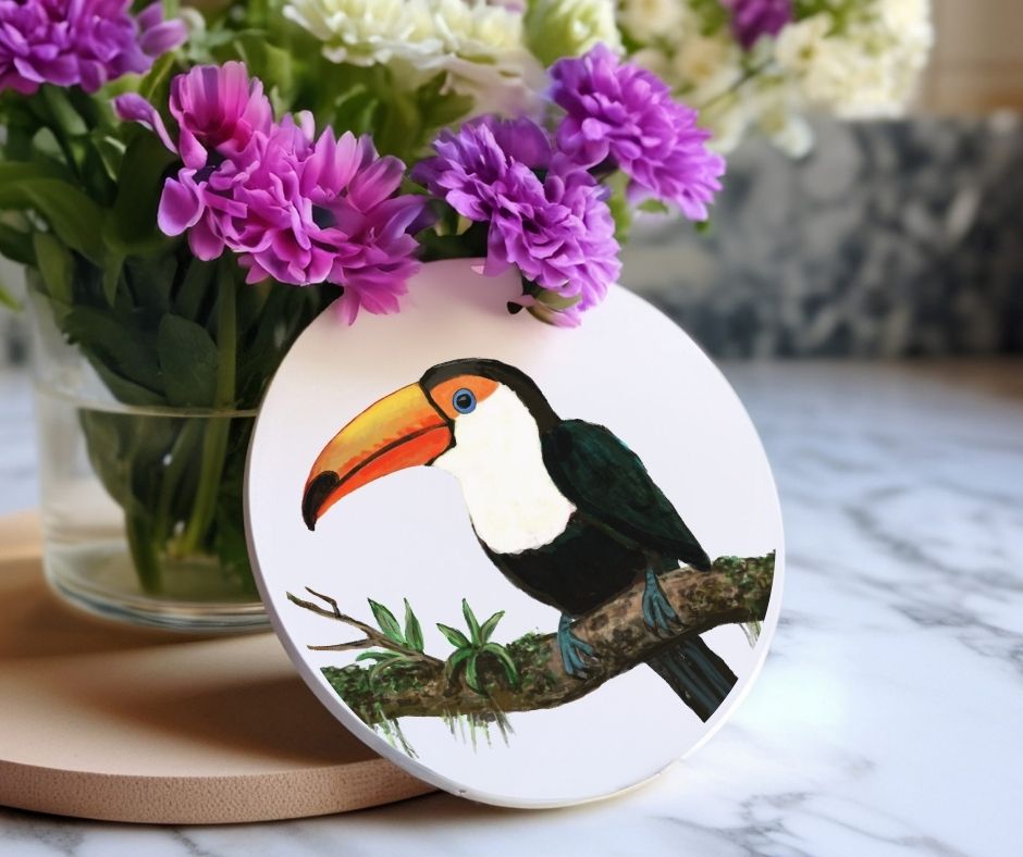 Toucan Ceramic Coaster - MerikaArt