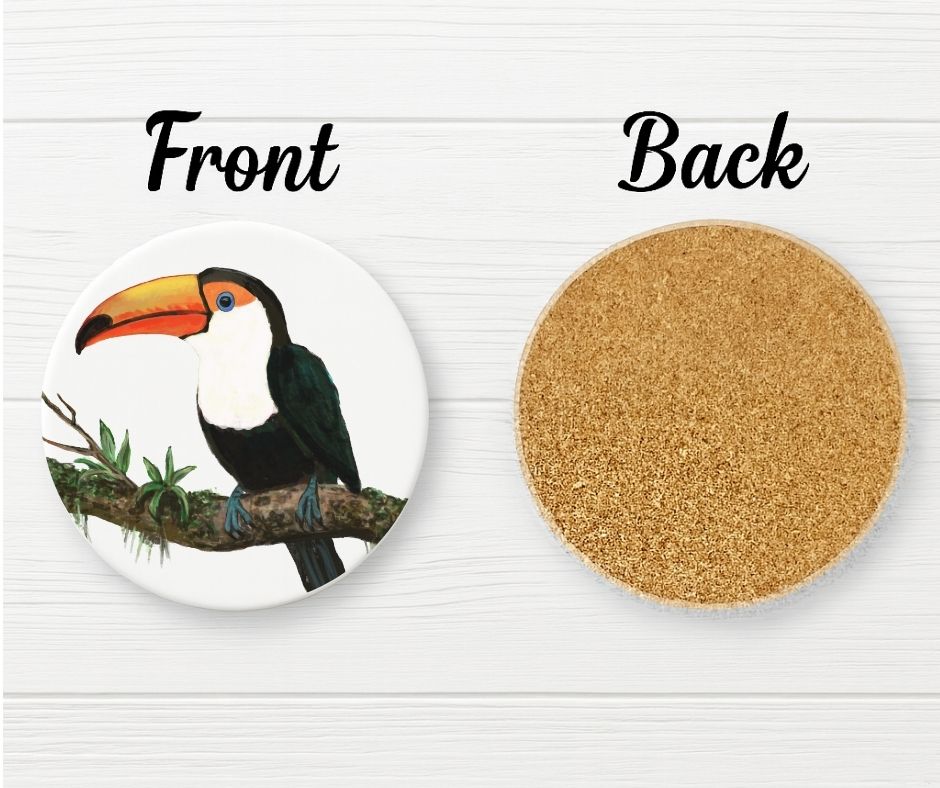 Toucan Ceramic Coaster - MerikaArt