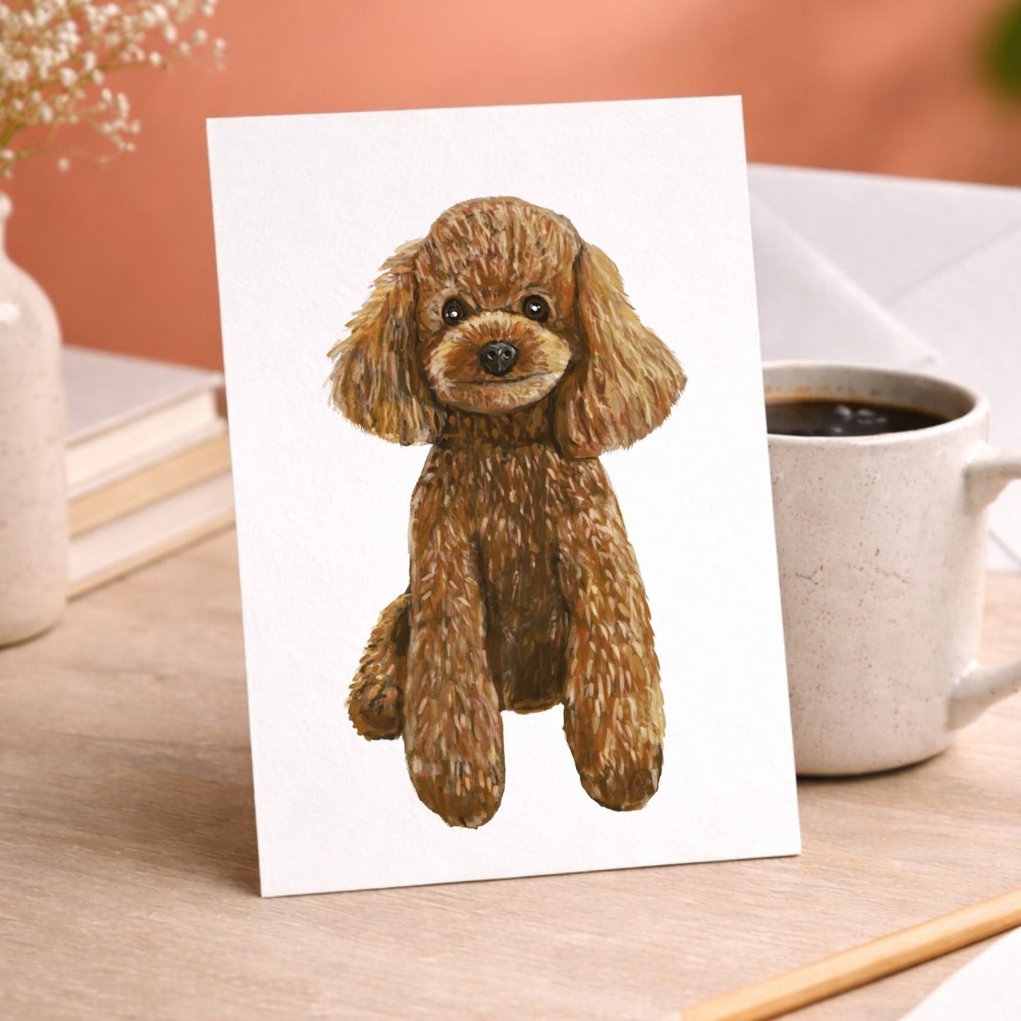 Toy Poodle Postcard - MerikaArt