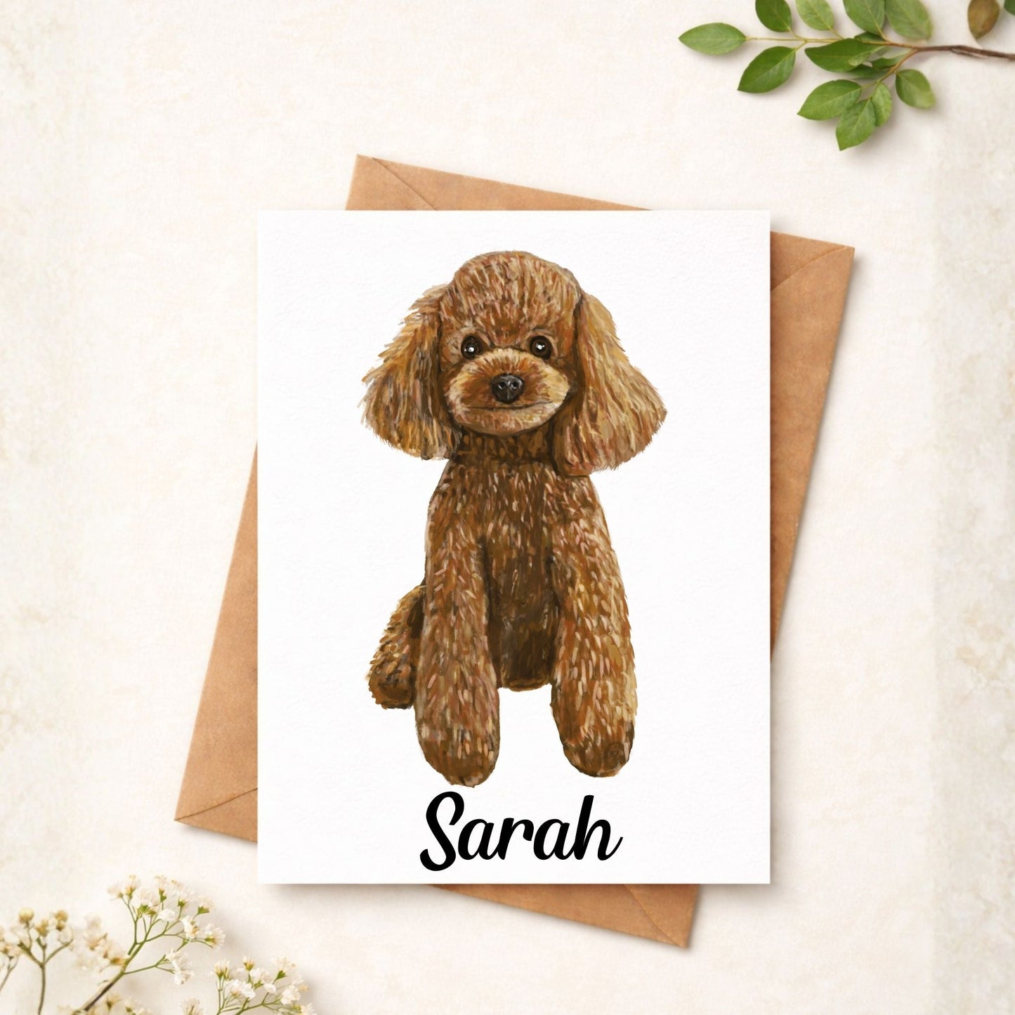 Toy Poodle Postcard - MerikaArt