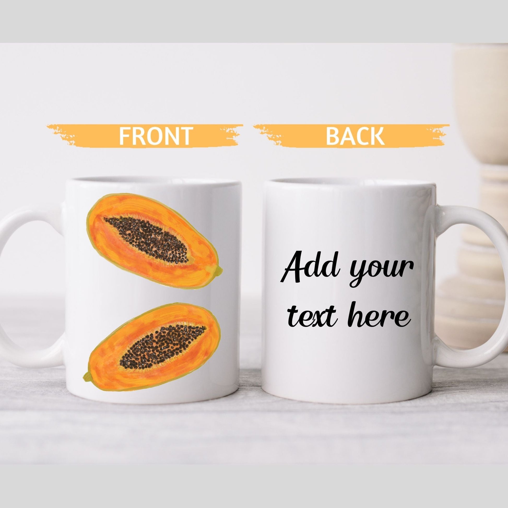 Tropical Papaya Mug with Vibrant Fruit Art - MerikaArt