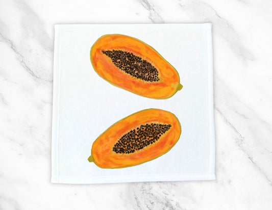 Tropical Papaya Washcloth - MerikaArt