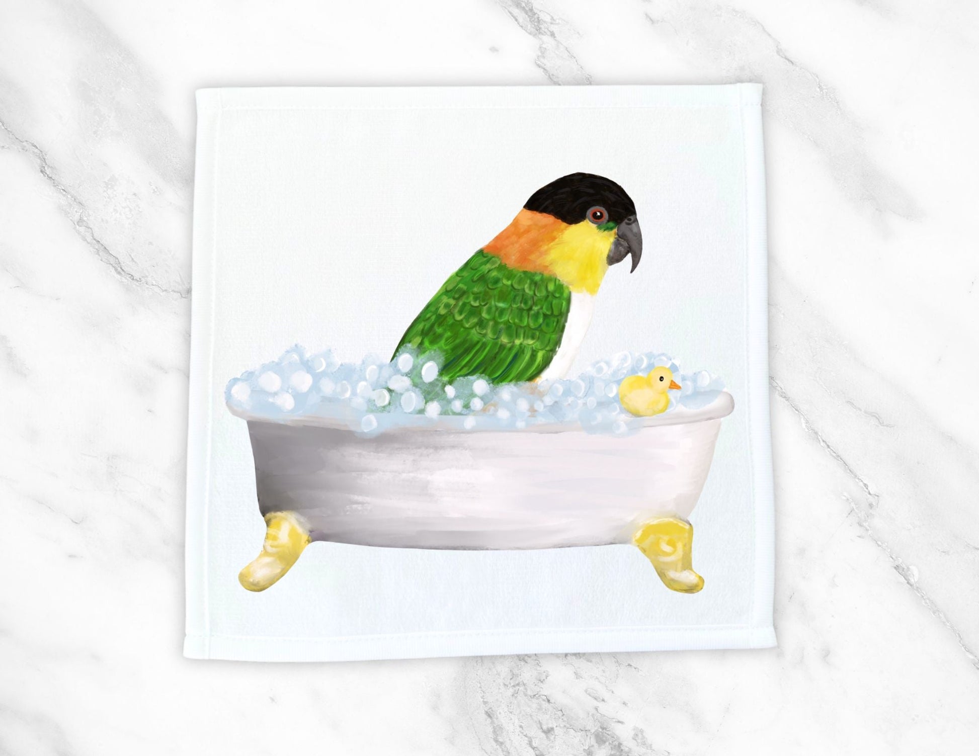 Tropical Parrot Bath Washcloth - MerikaArt