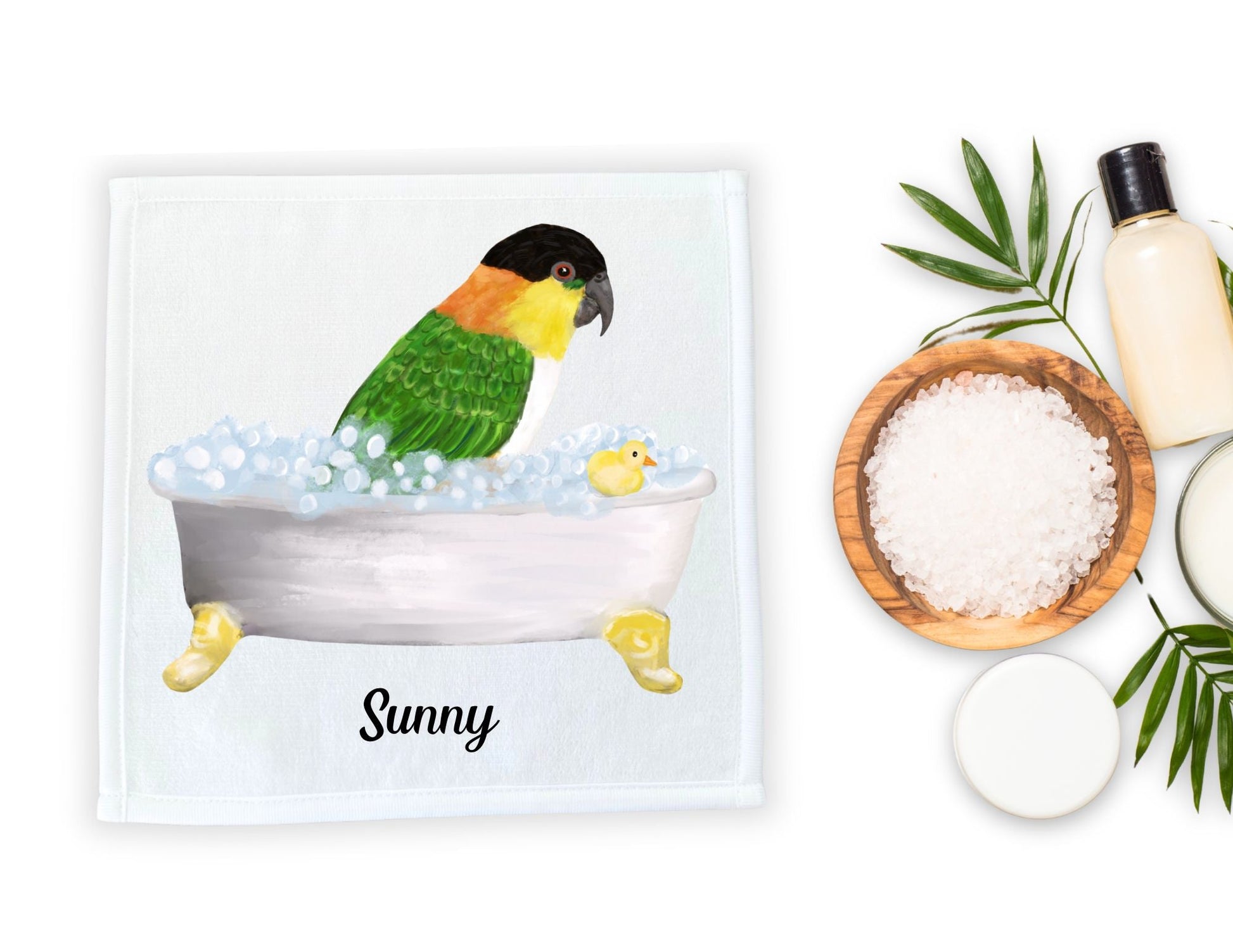 Tropical Parrot Bath Washcloth - MerikaArt