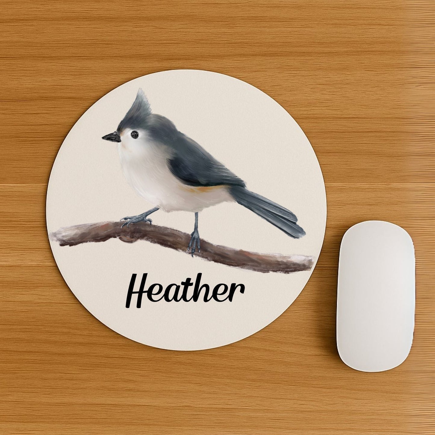 Tufted Titmouse Mousepad - MerikaArt
