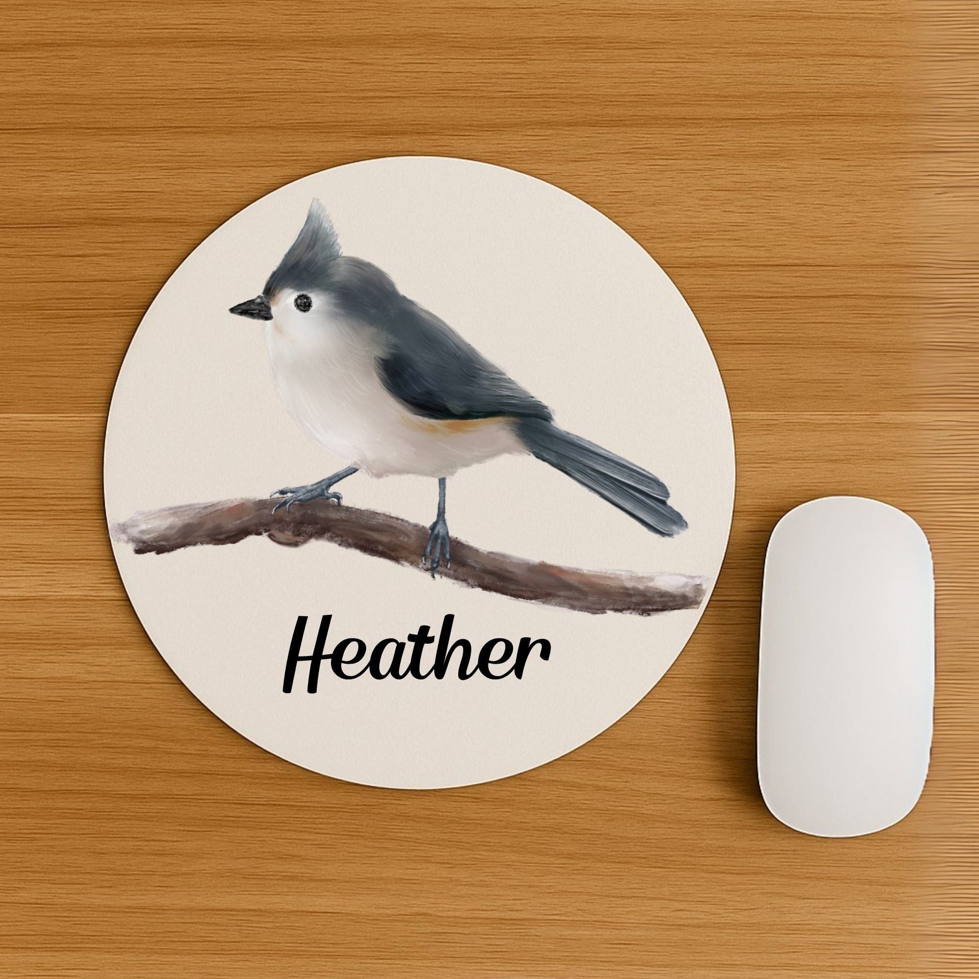 Tufted Titmouse Mousepad - MerikaArt